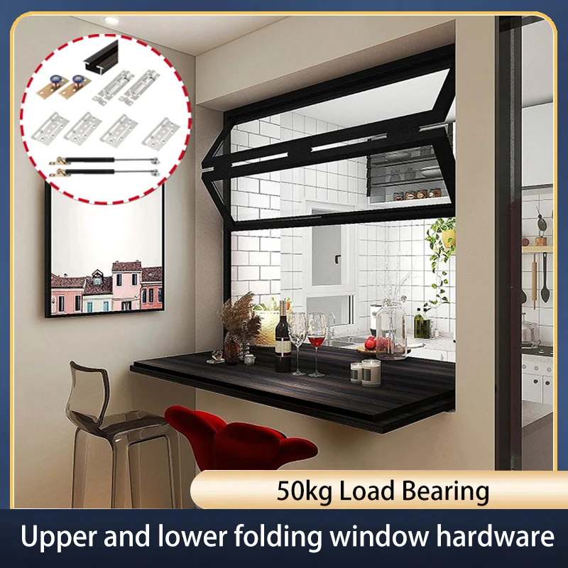 

Up And Down Sliding Folding Window Complete Set Of Hardware Cafe Solid Wood Frame Pneumatic Rod Hanging Sliding Track