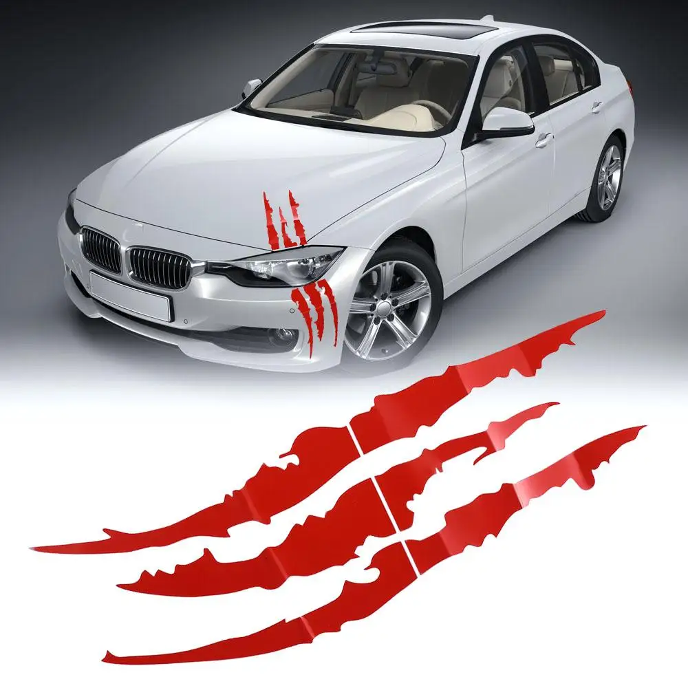 

Auto Car Stickers Reflective Claw Marks Scratch Stripe Marks Auto Headlight Decal Dinosaur Raptor Scratches Decor