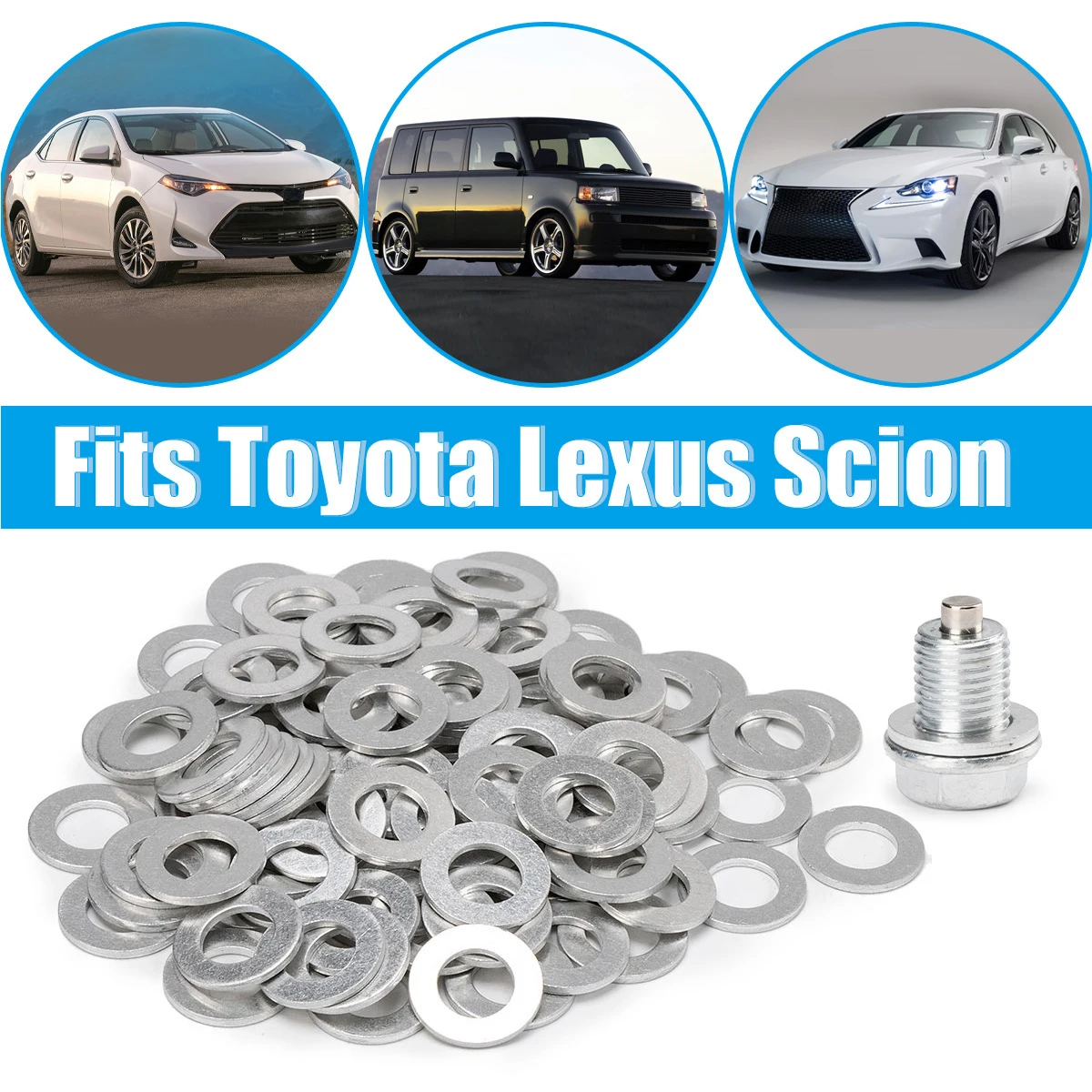 12MM 90430-12031 90430 12031 Aluminum Oil Drain Plug Gaskets Crush Washer Seals For Toyota 4Runner Camry For Scion For Lexus GS