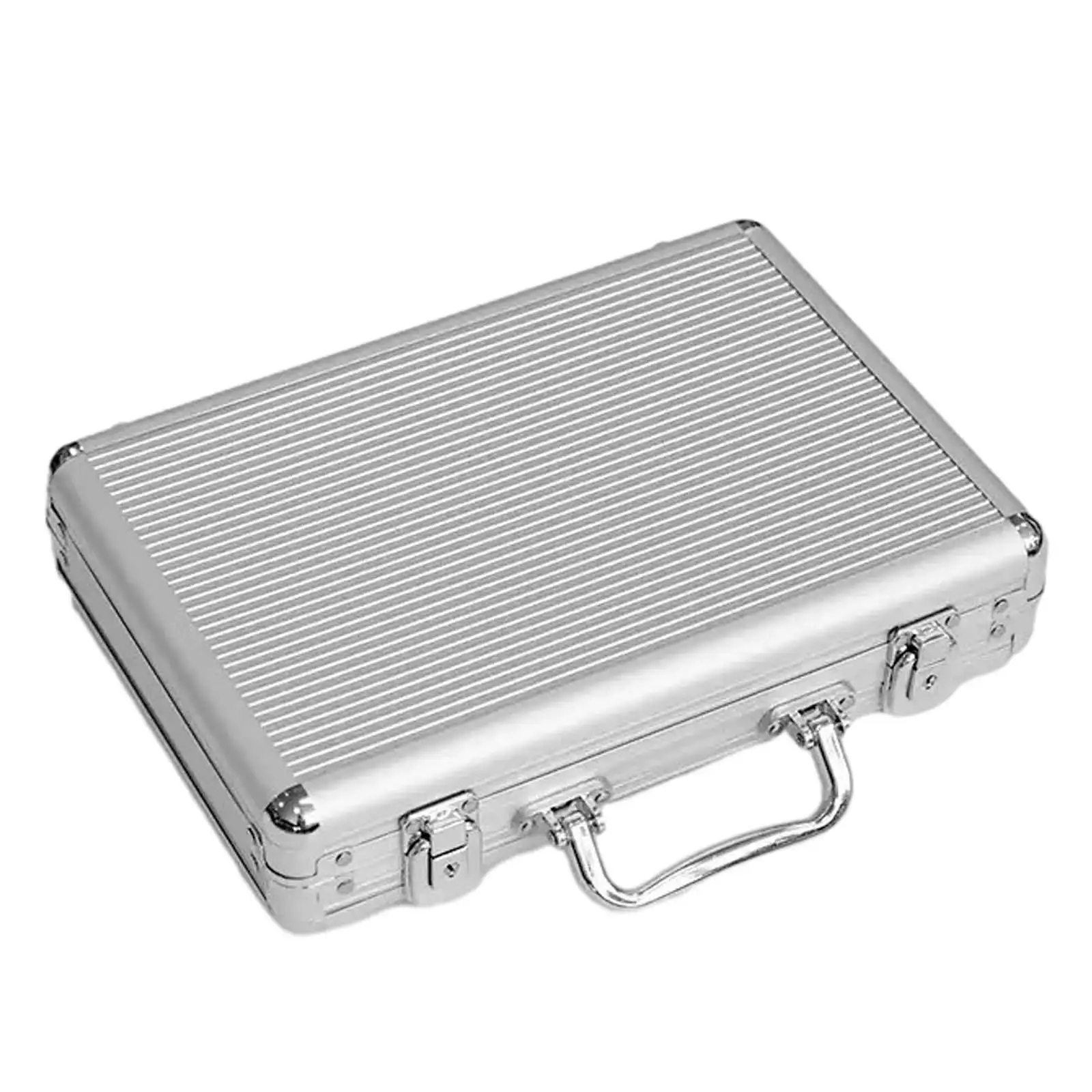 Chip Case with Handle Cards Box Aluminum Alloy Lockable Playing Games Empty