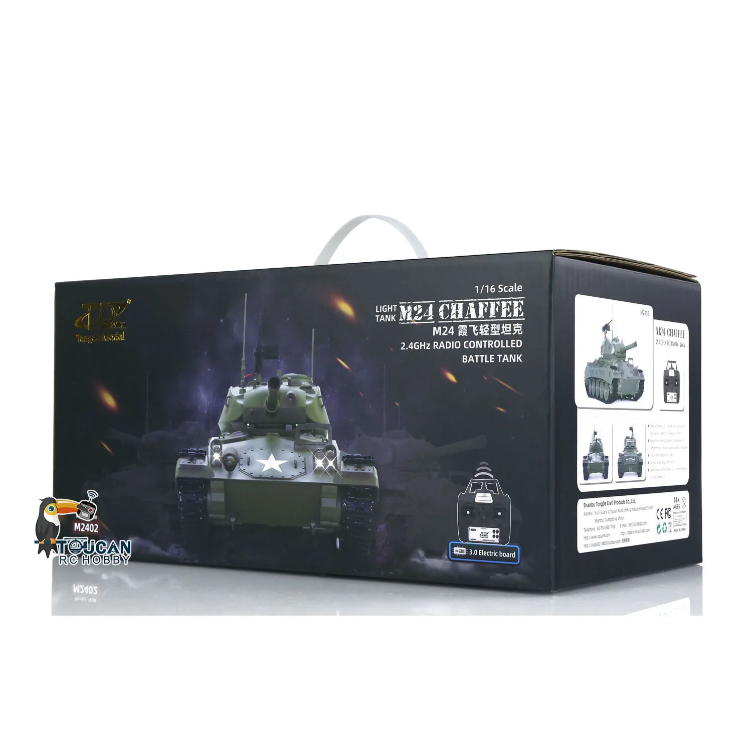 1/16 تونغدي M24 تشافي دبابة مع جهاز للتحكم عن بُعد ضوء كهربائي 320 °   الأشعة تحت الحمراء برميل نكص المشاة القتال نموذج سيارة لعب للأولاد هدية