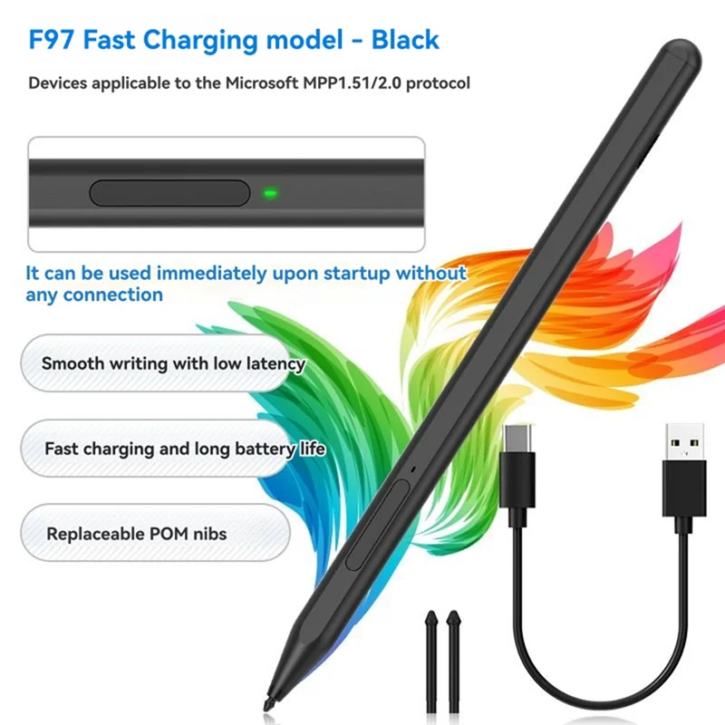 

Stylus Pen For Microsoft Surface Go,MPP 2.0 Stylus Pen Fast Charging For Microsoft Surface Pro 9/8/7/6/5/X With Eraser