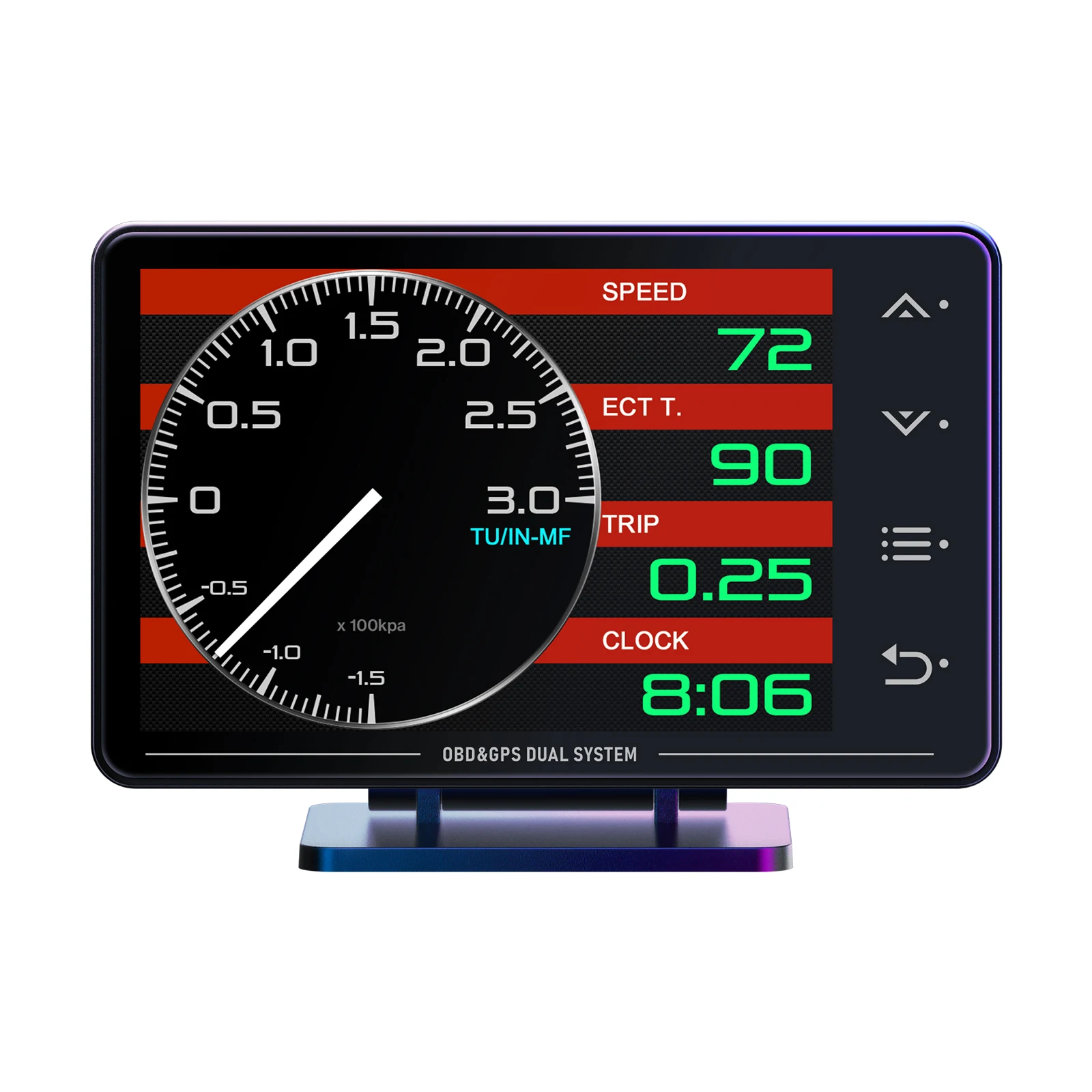Nieuwe XS LCD-meter OBD+GPS Head-up Display Turbo Boost Oliedruk Olietemperatuur G-waarde Gyroscoopmeter LCD-scherm - afbeelding 2