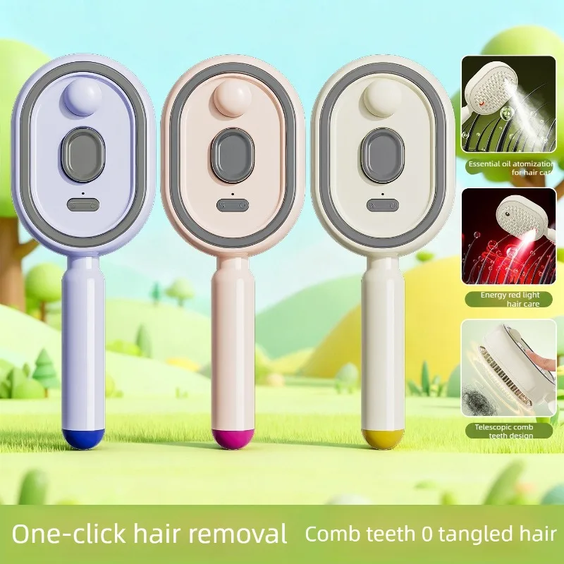 

New electric spray airbag massage comb with essential oil misting care hair brush self-cleaning hair tie