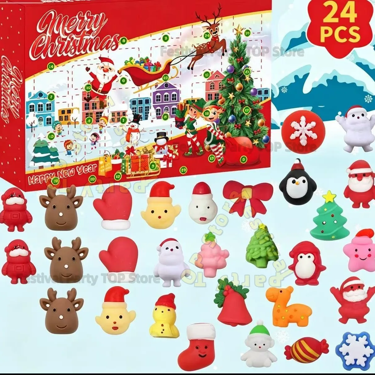 2026 New Christmas Advent Calendar Gift Box DIY Christmas 24Days Countdown Calendar New Year Christmas Plaid Dog Gifts