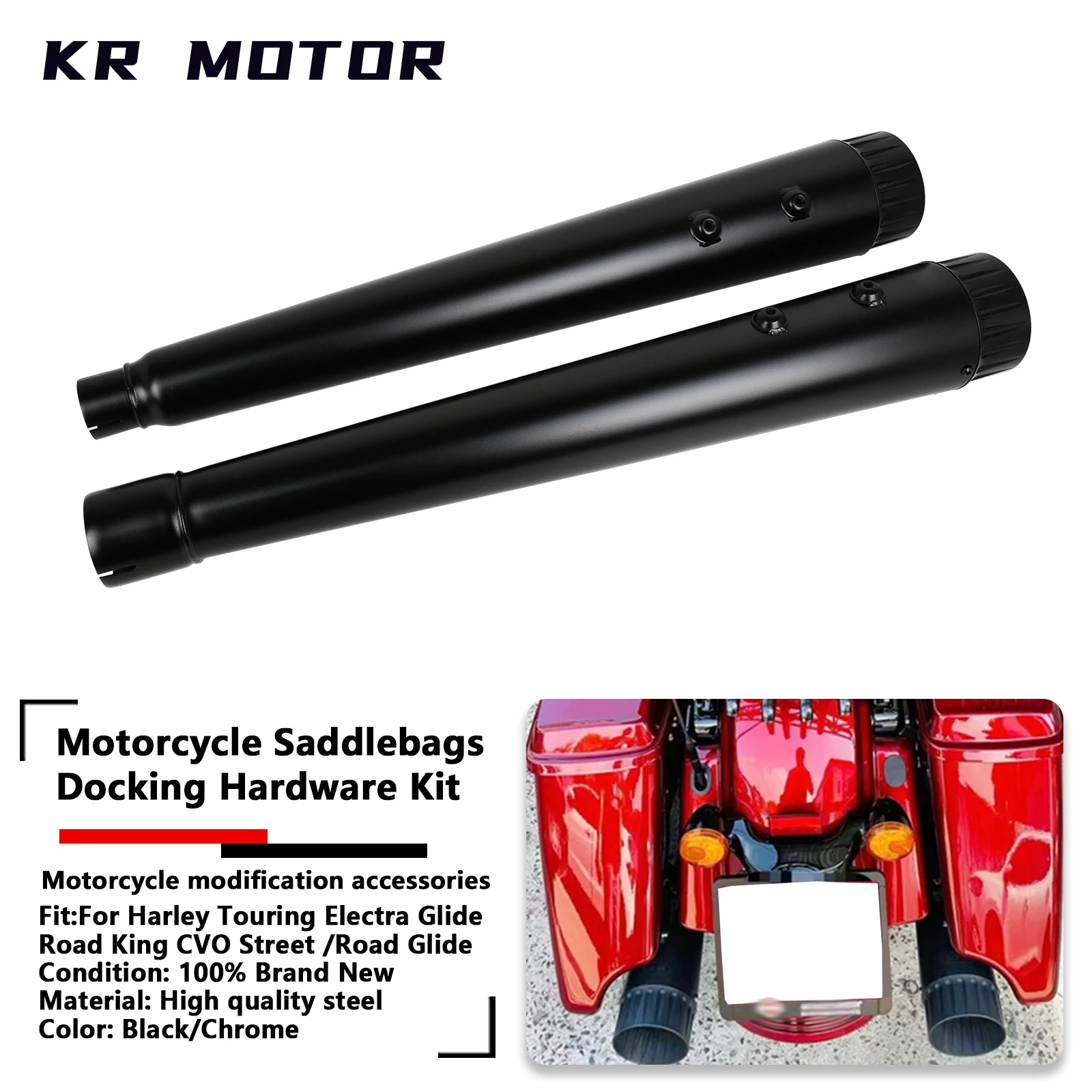 Motorcycle Staggered Shortshots Exhaust Pipes Tailpipe Fits For Harley Touring Electra / Road / Street Glide Road King 2017-2024
