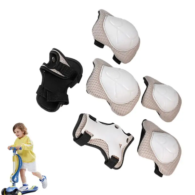 

Kids Knee Pads And Elbow Pads Set 6pcs Beginner Protection Gear Breathable Kids Knee Pads And Elbow Pads Set For Scooter Riding