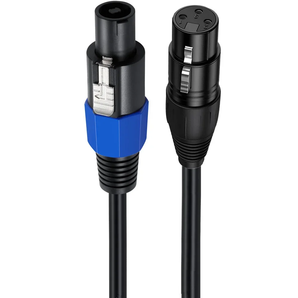 Speakon to XLR Cable Audio Speak-On Male to 3 Pole XLR Male / Female Extension DJ PA Gig Stage Microphone Mic 3 Pin Connection