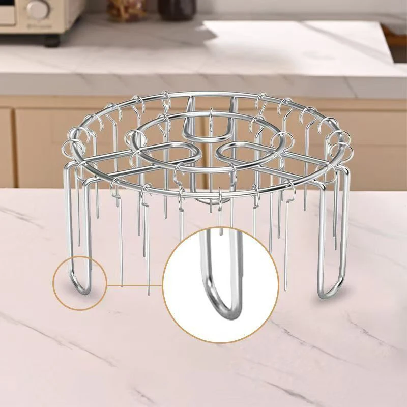 

Stainless Steel Vertical Detachable Grill Rack Skewer Holder Air Fryer Accessory With 12/24 Baking Needle For Air Fryers