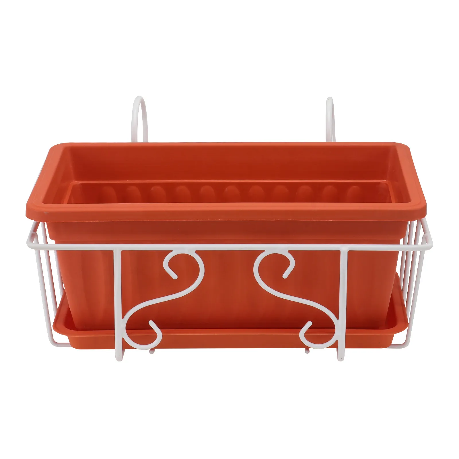 Hanging Flowerpot Set for Indoor Outdoor Railing – Durable Plastic Planter Trough for Multi-Scene Gardening