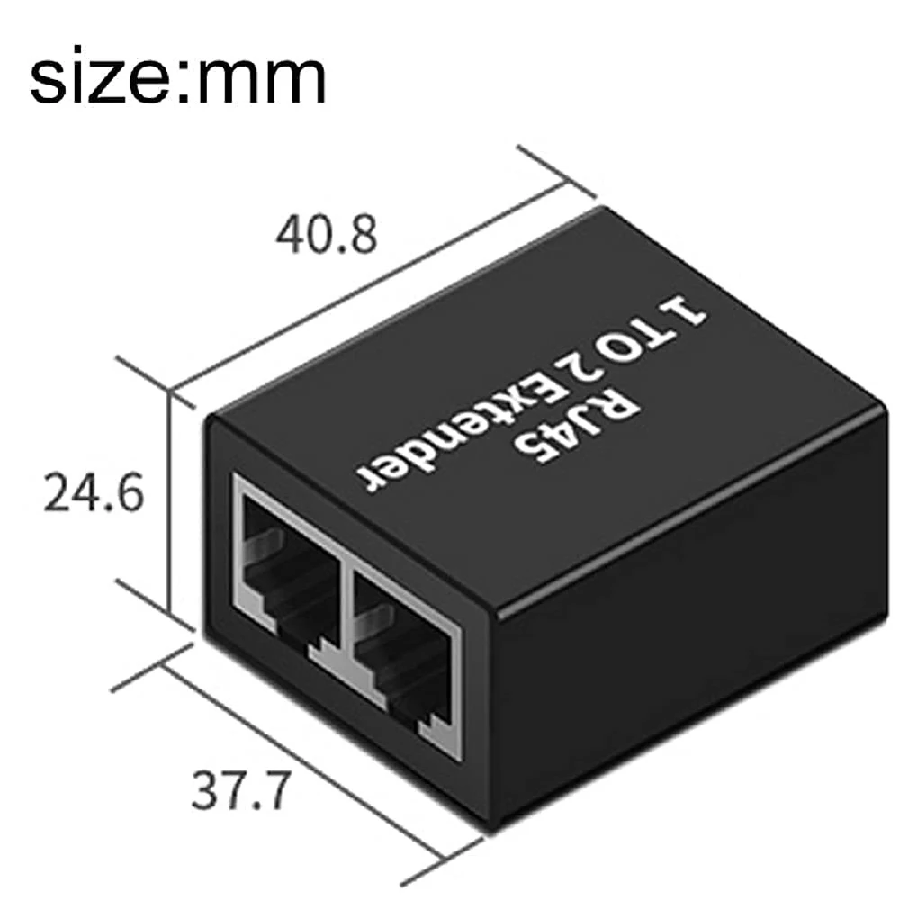 Moncje Rozdzielacz Ethernet RJ45 Adapter kabla sieciowego, 1 do 2 żeńskich Odpowiednie złącze Super Cat5, Cat6, Cat7 Kabel internetowy LAN