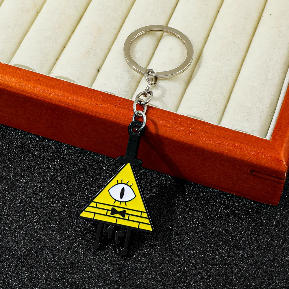 漫画 グラビティフォールズ ビル・サイファー キーホルダー アニメ ペンダント キーリング 子供 ティーン向け ヴィンテージ アクセサリー ギフト