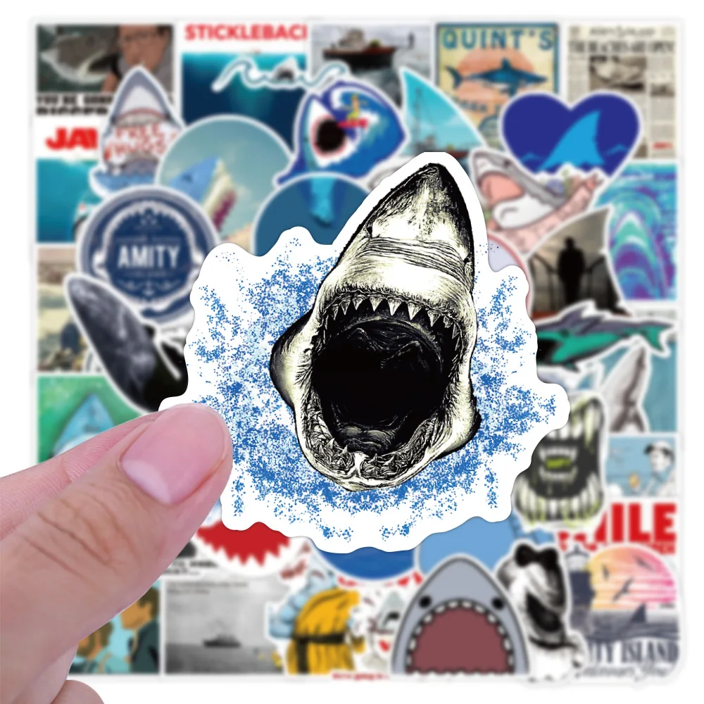 50Pcs JAW Poster Shark Classic Horror Movie Surfing For Car Refrigerator Notebook Guitar DIY Graffiti Sticker