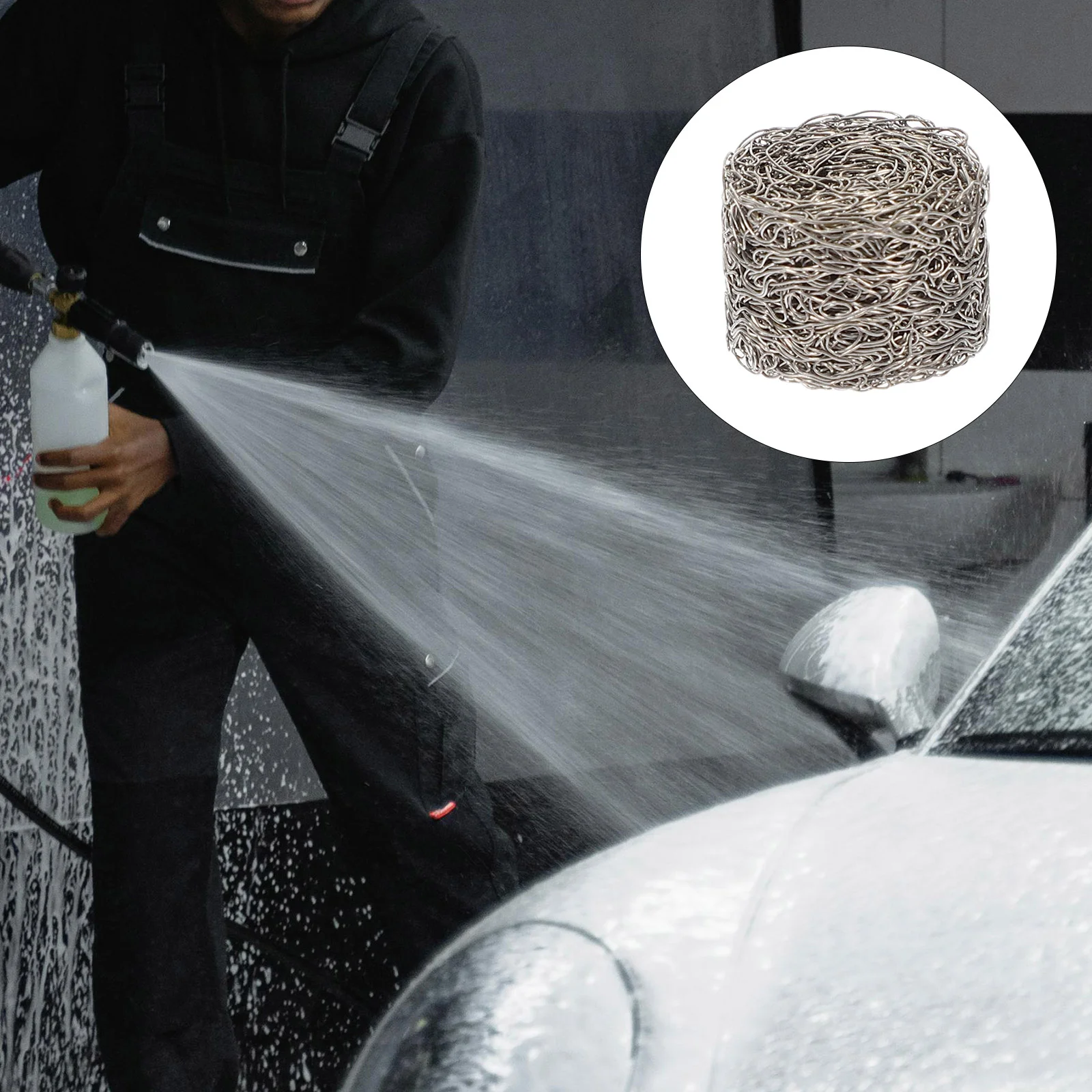 Car Foam Sprayer Cleaning Machine Foaming Net Strainer Nozzles and Filters High Pressure Silver Stainless Steel Lance