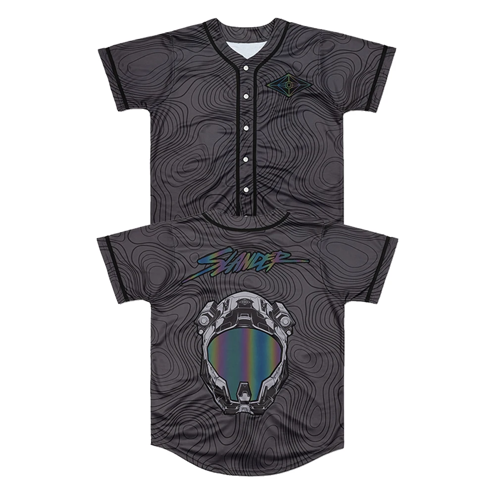 

Slander Merch RGB Jersey Baseball Jacket Shirt V-Neck Short Sleeve Button-up Tee Women Men Streetwear Tops