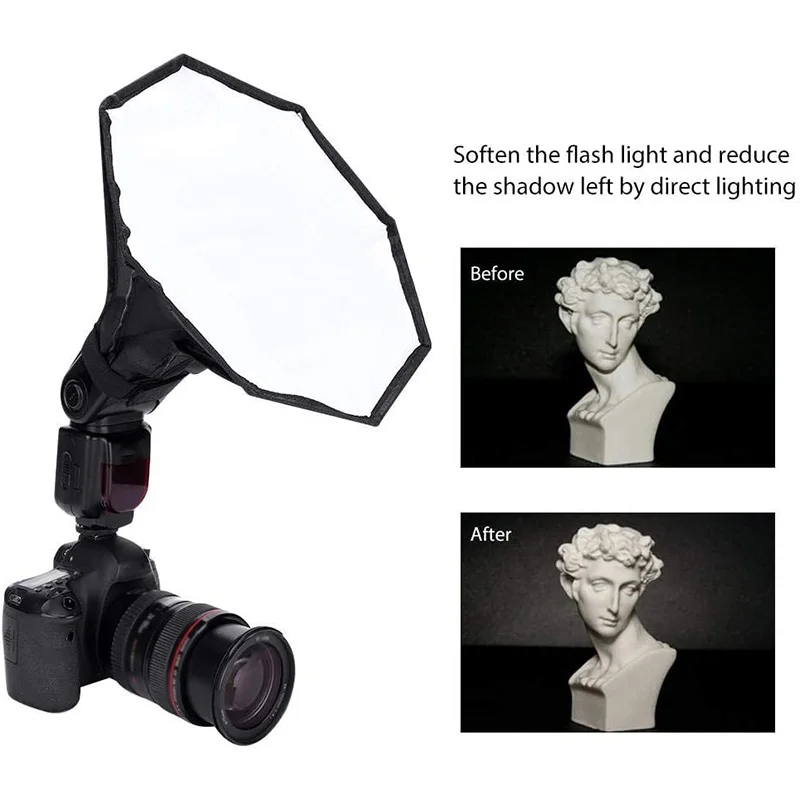 Diffuseur de Lumière Flash Pliable de Style Octangle Universel, Boîte à Lumière Octogonale pour IL Nikon, 20/30cm