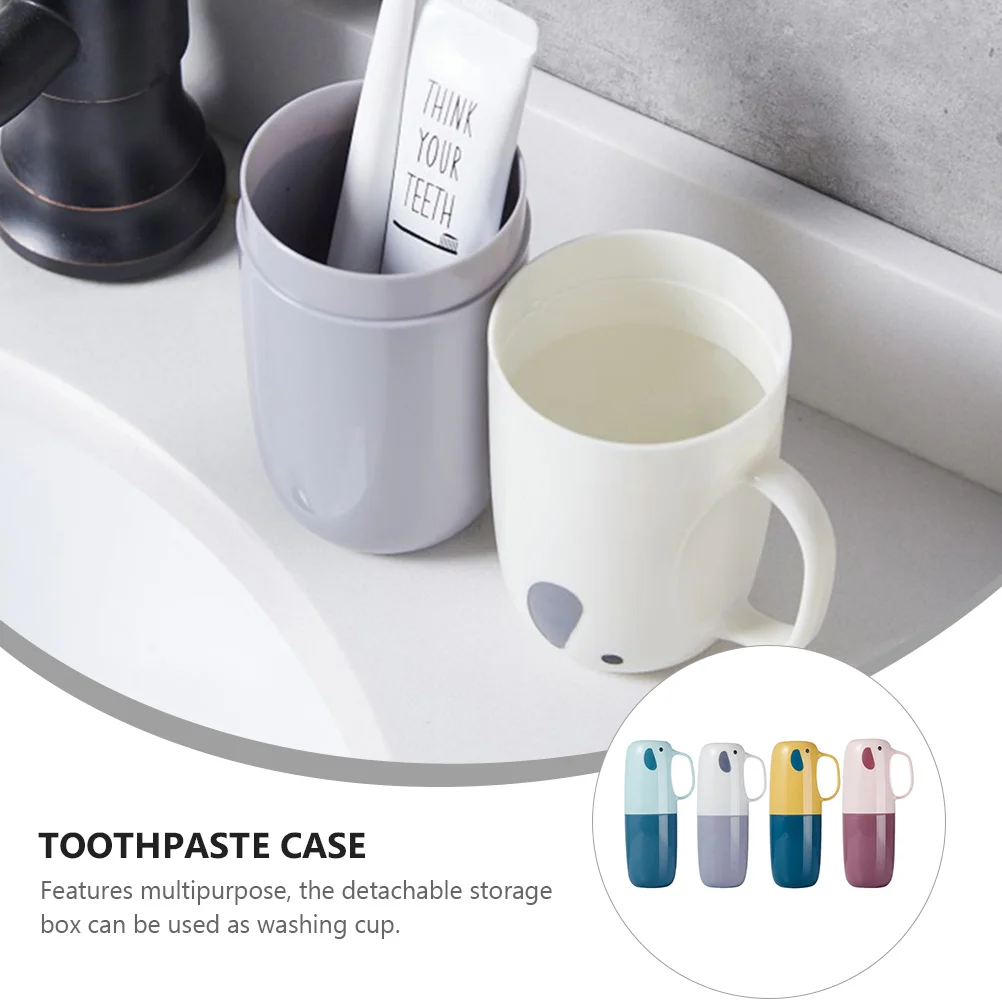 

4Pcs Toothbrush Storage Boxes Portable Toothpaste Holders PP Material Detachable Washing Cups Multipurpose Bathroom