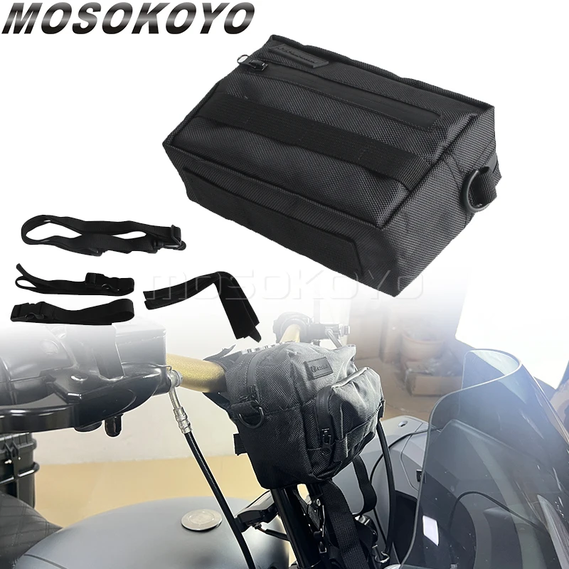 Universal Motorcycle Handlebar Tool Bags Sissy Bar Storage Bags For Harley Cruiser Sportster 883 1200 Softail Dyna Street Bob