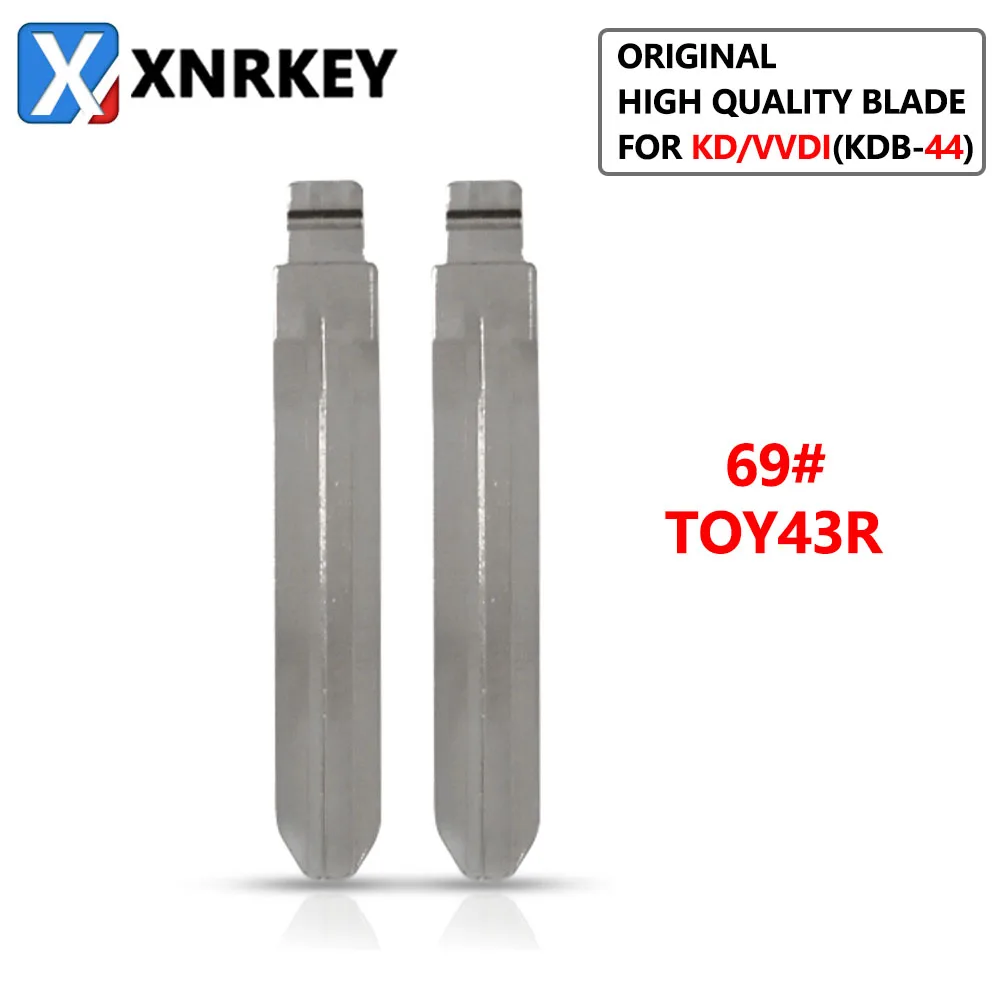 

XNRKEY 10 Pcs #69 TOY43R Replacement Uncut Metal Car Remote Key Blade for Old Toyota Chevrolet GM Holden