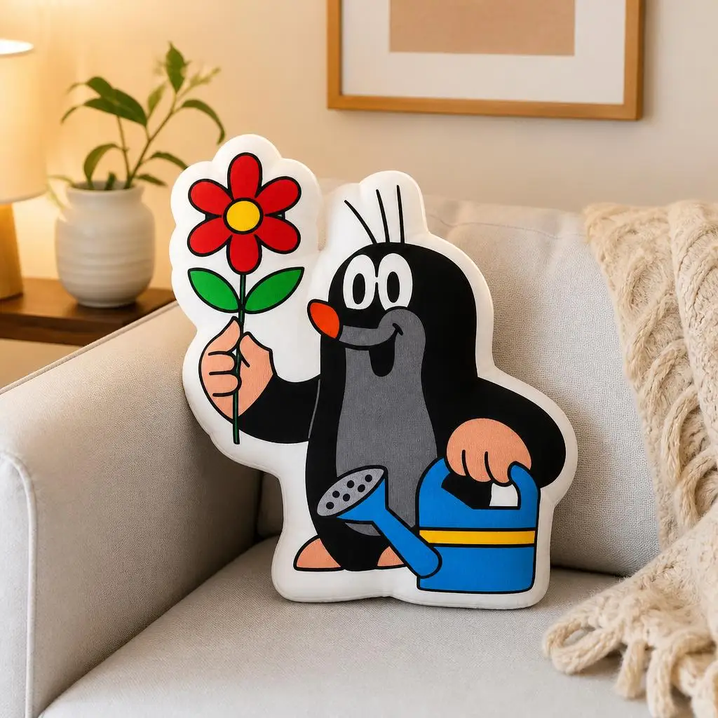 Mole The Little Mole Krtek Plüschkissen, unregelmäßiges Stoffkissen, Heimdekoration, Geschenk, Sofa, Bett