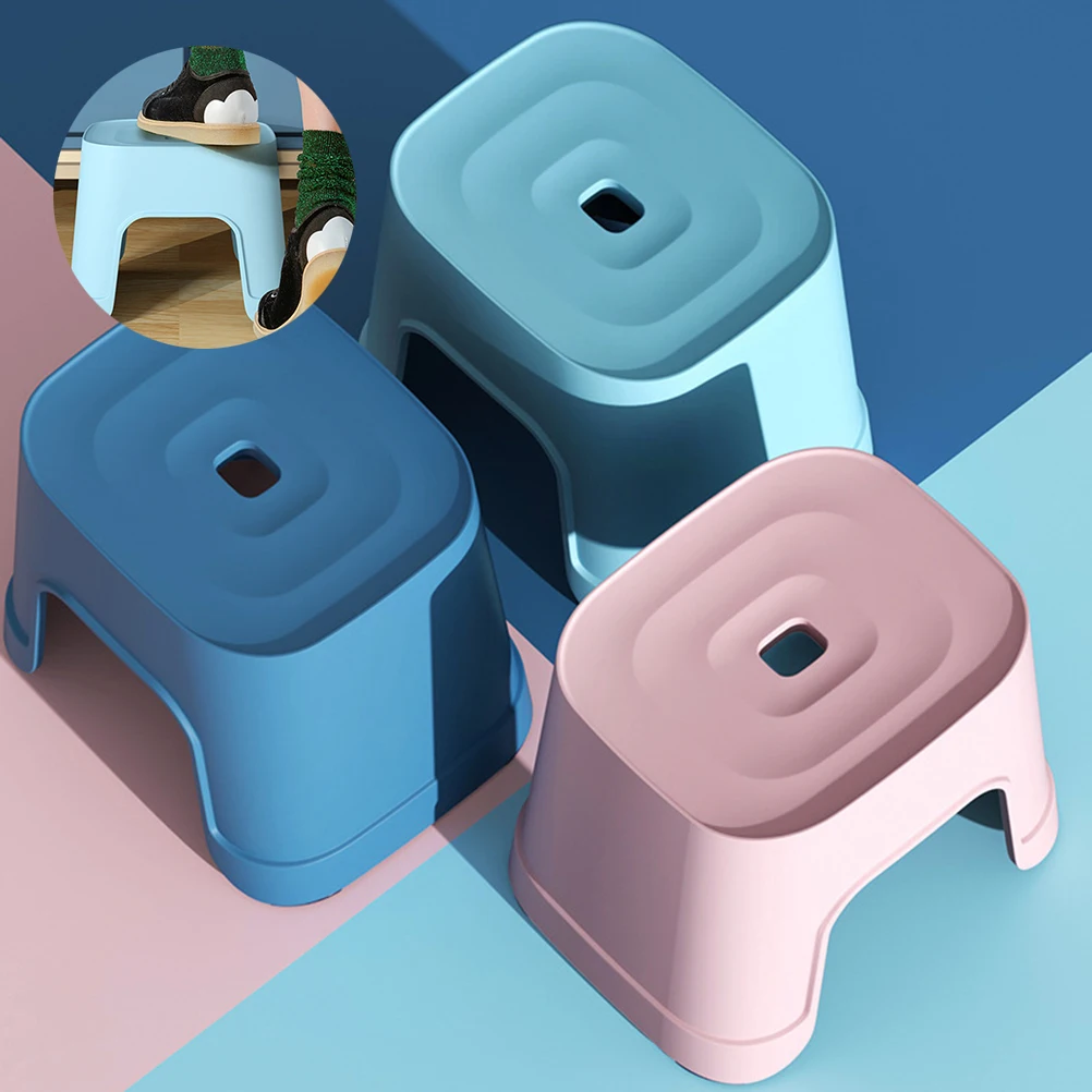 

Plastic Stool Non-slip Feet Lightweight Small Step Stool for Kids Adults Kitchen Bathroom Use Home Furniture