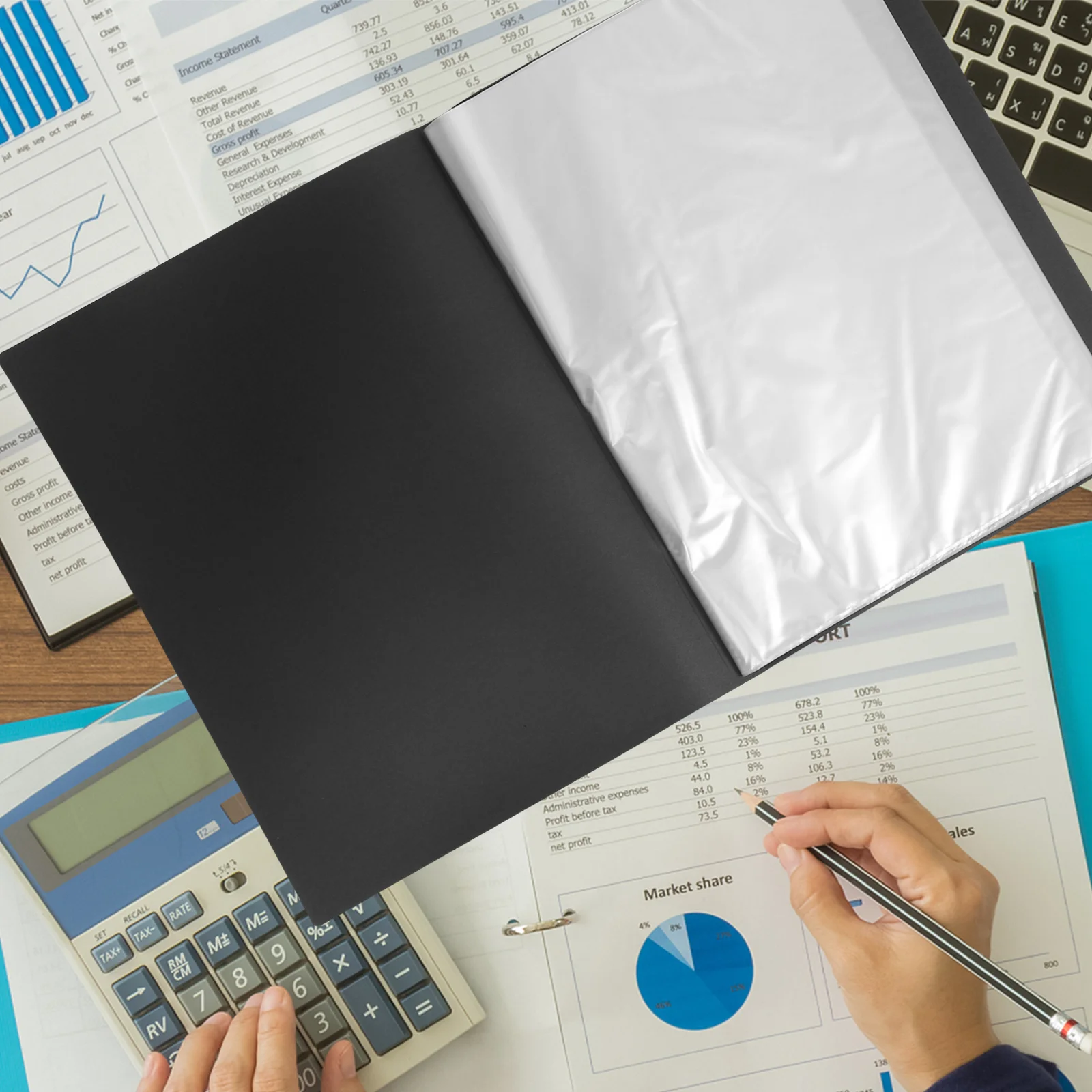 Cartella display Organizzatore di file Contenitore di file per conferenze in plastica riutilizzabile per ufficio Cartella di presentazione per archiviazione di documenti Display A3