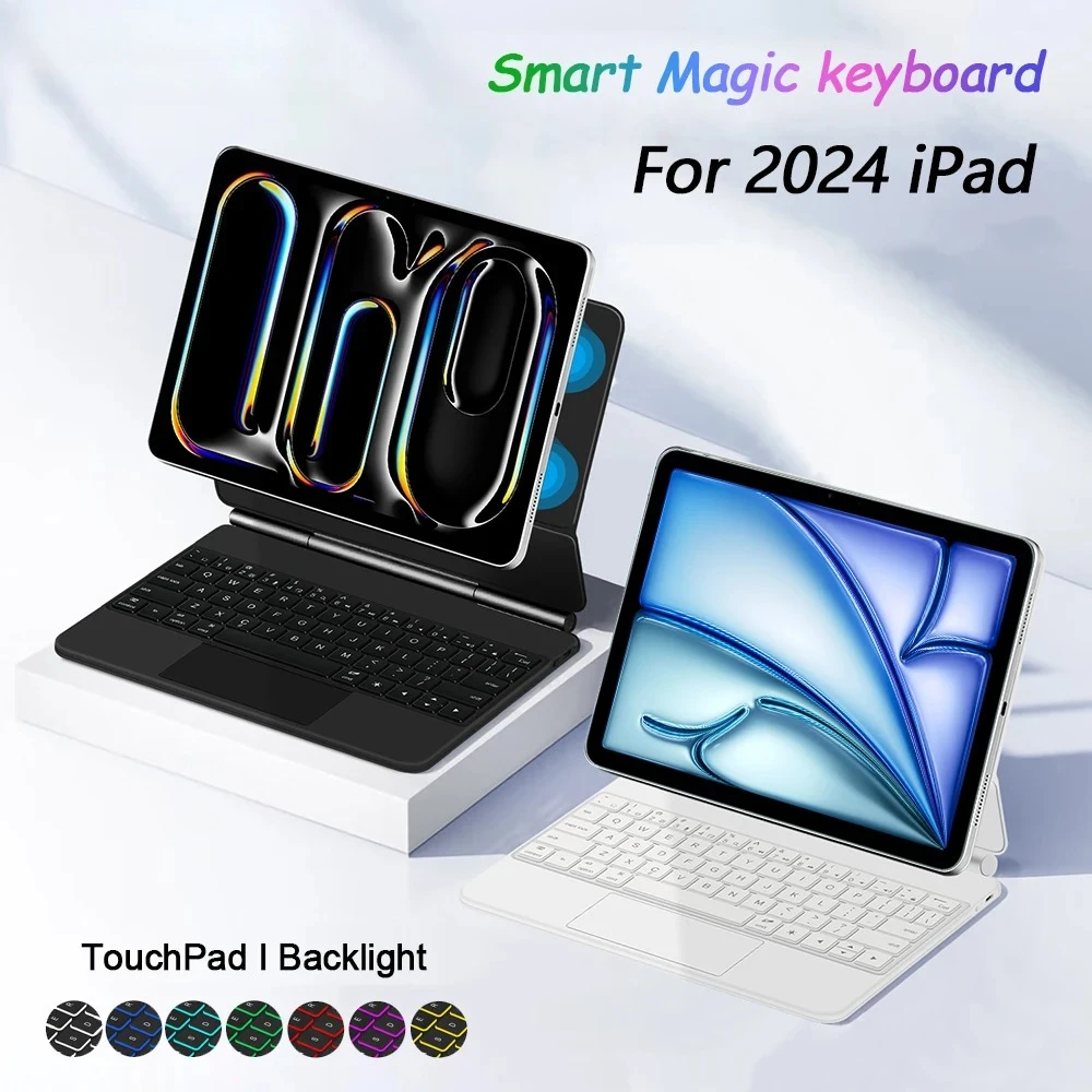 

Magic Keyboard folio For New iPad Pro 13 2024 iPad Pro 11 inch（M4）Case for iPad Air 11 2024 air 13（M2）13" Magnetic Smart Cover