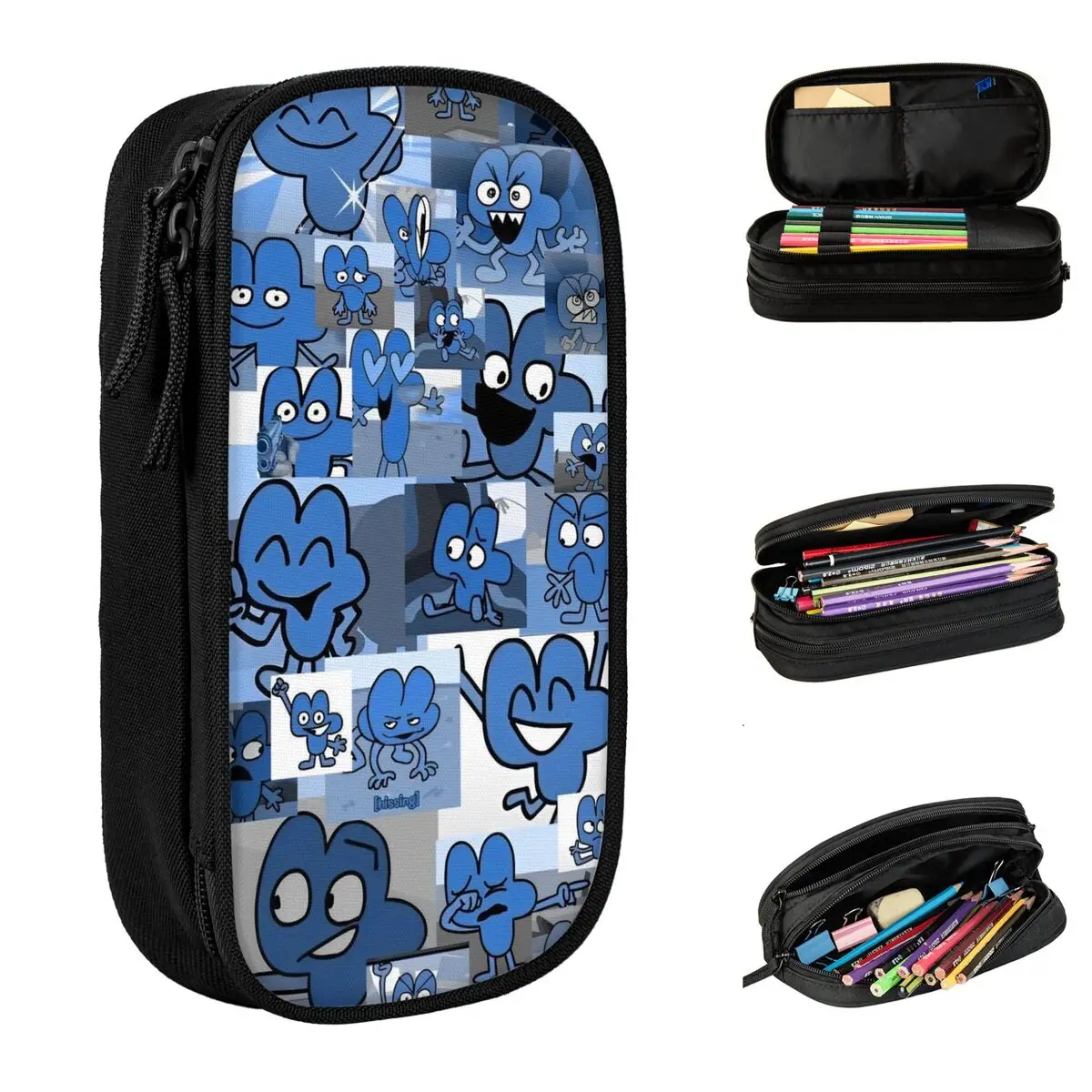 

Cartoon Pencil Case Bfdi Pen Bags Kids Large Storage School Supplies Zipper Pencilcases