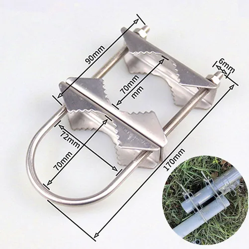 Imagen 1 del producto Kit de soporte de montaje de mástil a mástil antioxidante de alta resistencia, pernos en U 304, abrazadera de mástil de antena doble para TV,CB,Ham, bloque de mandíbula en V