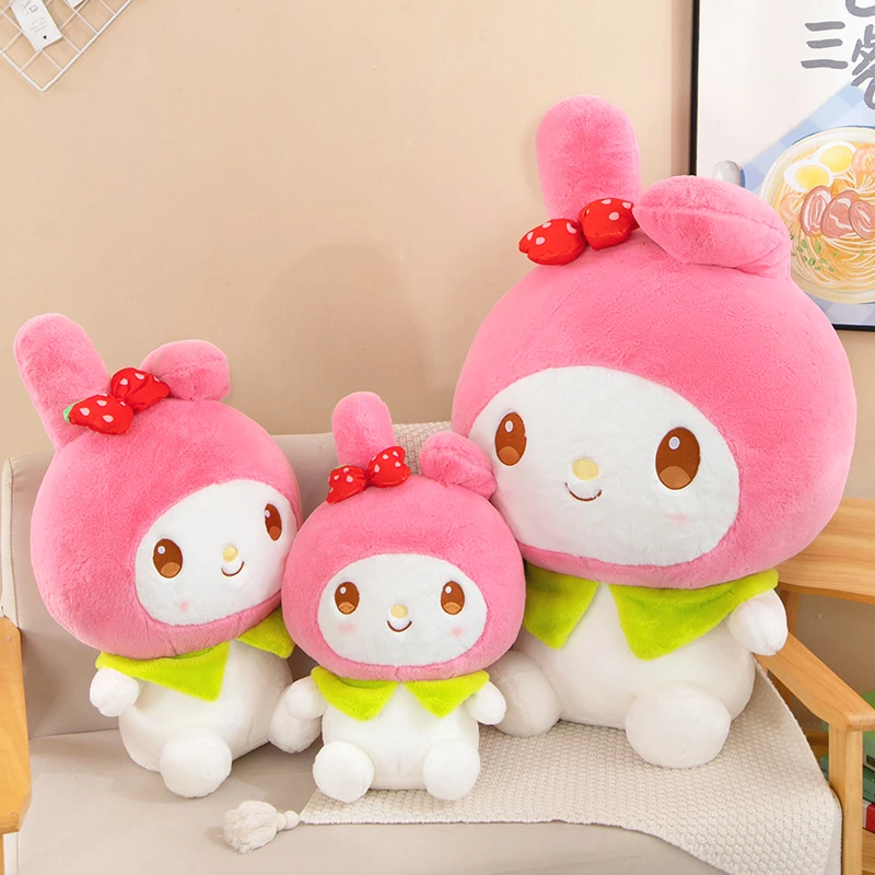 

50/60cm Big Size Kawaii Sanrio Strawberry My Melody Plush Toys Soft Stuffed Dolls Pillow Girly Home Decor Birthday Gift for Kids