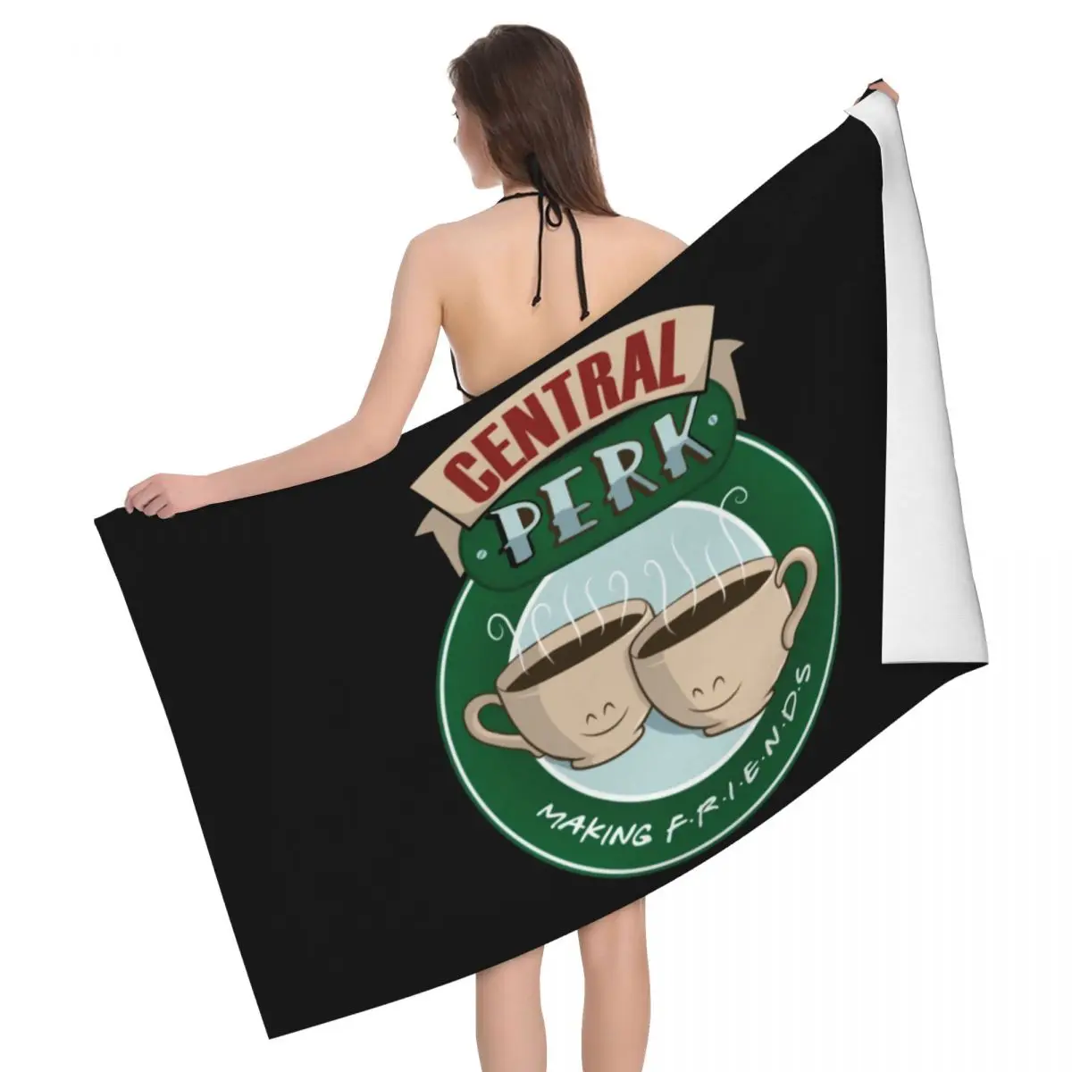 Custom Central Perk Making Friends Quick Drying Microfiber Bath Beach Towel Breathable Show 90s Anime Comic Yoga Shower Towels