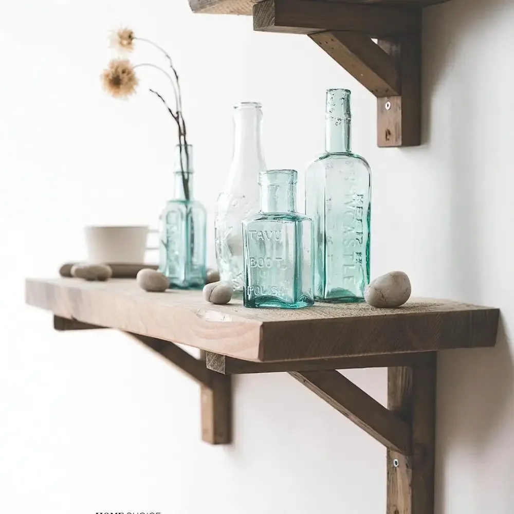 Настенная перегородка из массива дерева, старая деревянная витрина, простой настенный шар в скандинавском стиле, слой полки