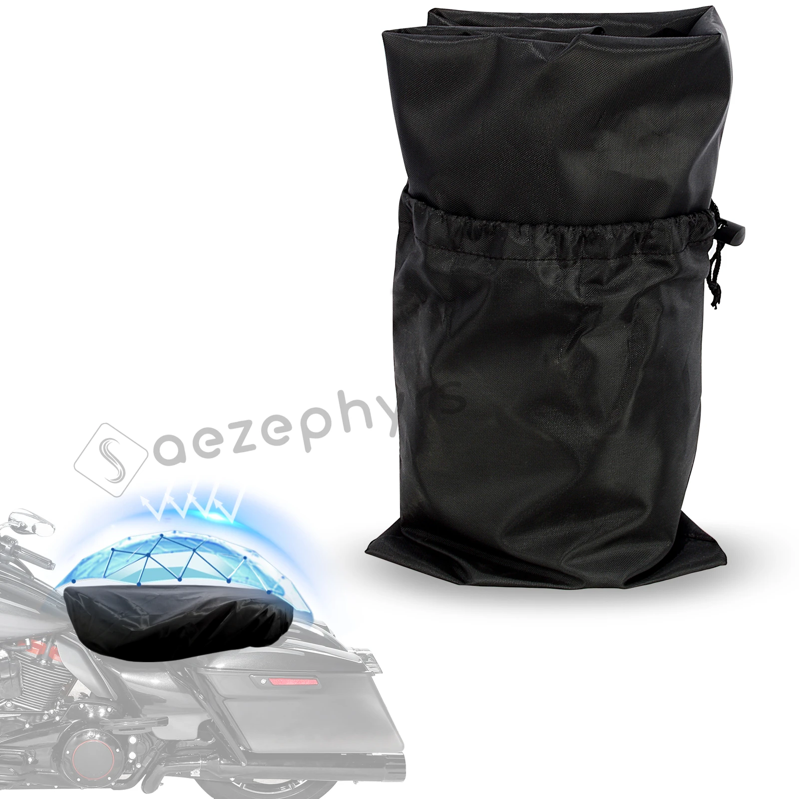 32" L x 17" W Motorcycle Rain Waterproof Seat Cover Two-Up Seat Protector Bra for Harley Touring Softail Dyna Electra Road Glide