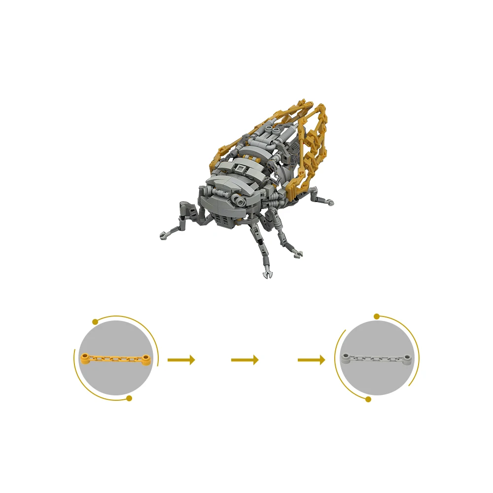 Blocos de construção mecânicos Cicada Carrier, Conjuntos MOC Criativos, Tijolos Idéias Brinquedos para Crianças e Adultos, Modo A Modelo, DIY, Gobricks, Moc