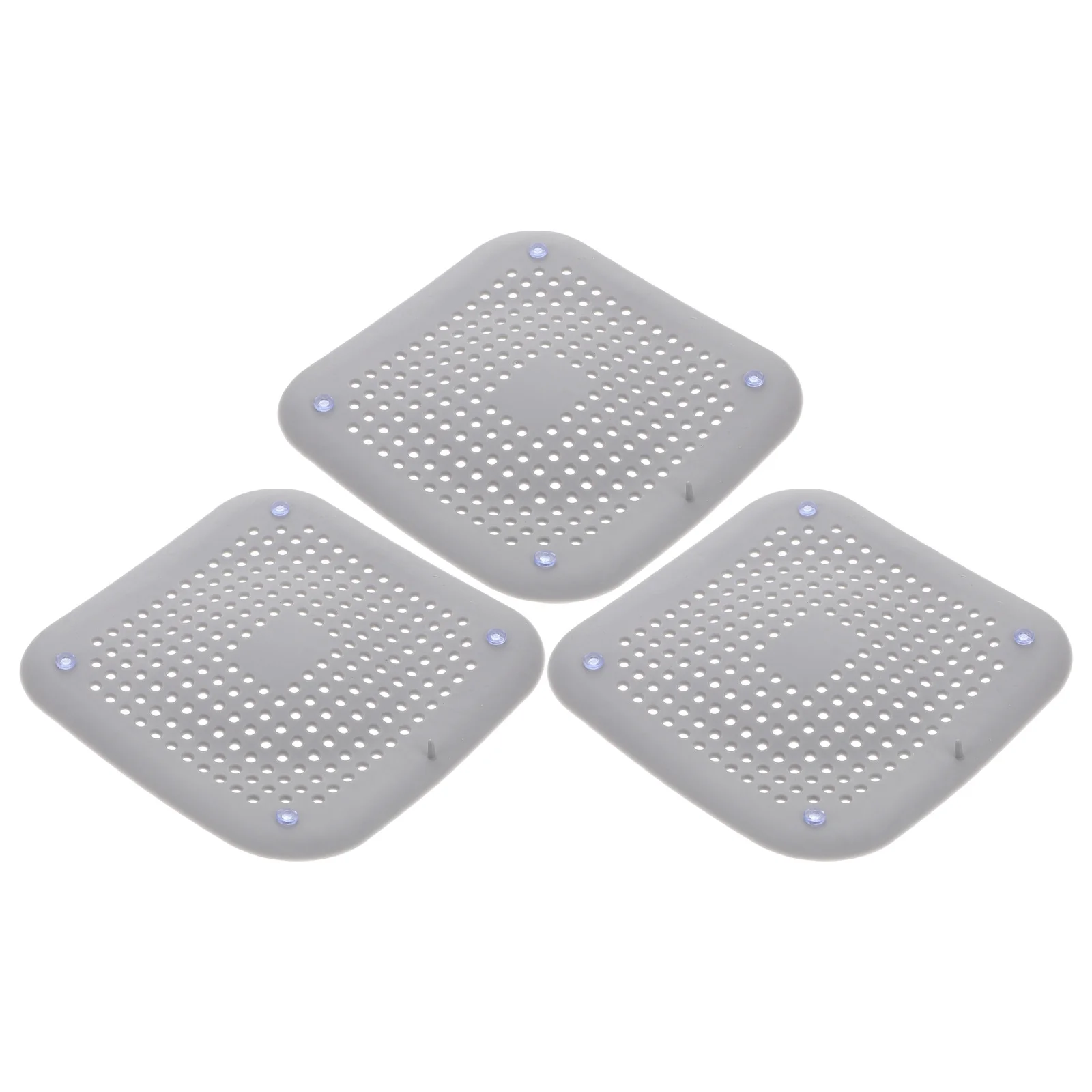 3 قطعة غطاء للصرف المضاد للانسداد مربع بالوعة تصفية للمطبخ الحمام الطابق حوض الاستخدام Tpr قابلة لإعادة الاستخدام الماسك الشعر مع كوب الشفط