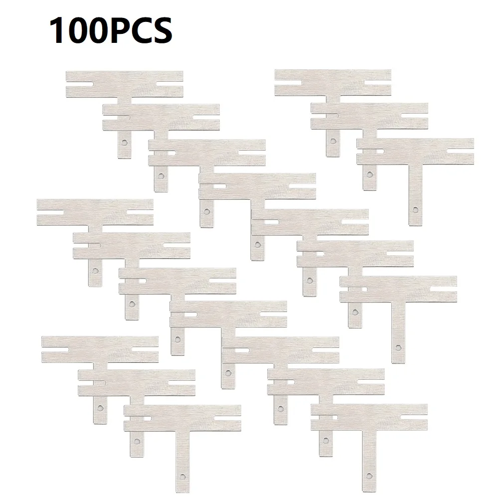 แถบเหล็กชุบนิกเกิลชนิด T ที่แข็งแรงทนทานสำหรับการเชื่อมแบตเตอรี่แบบจุด 100 ชิ้น เหมาะสำหรับการรวมแบตเตอรี่กับ HM