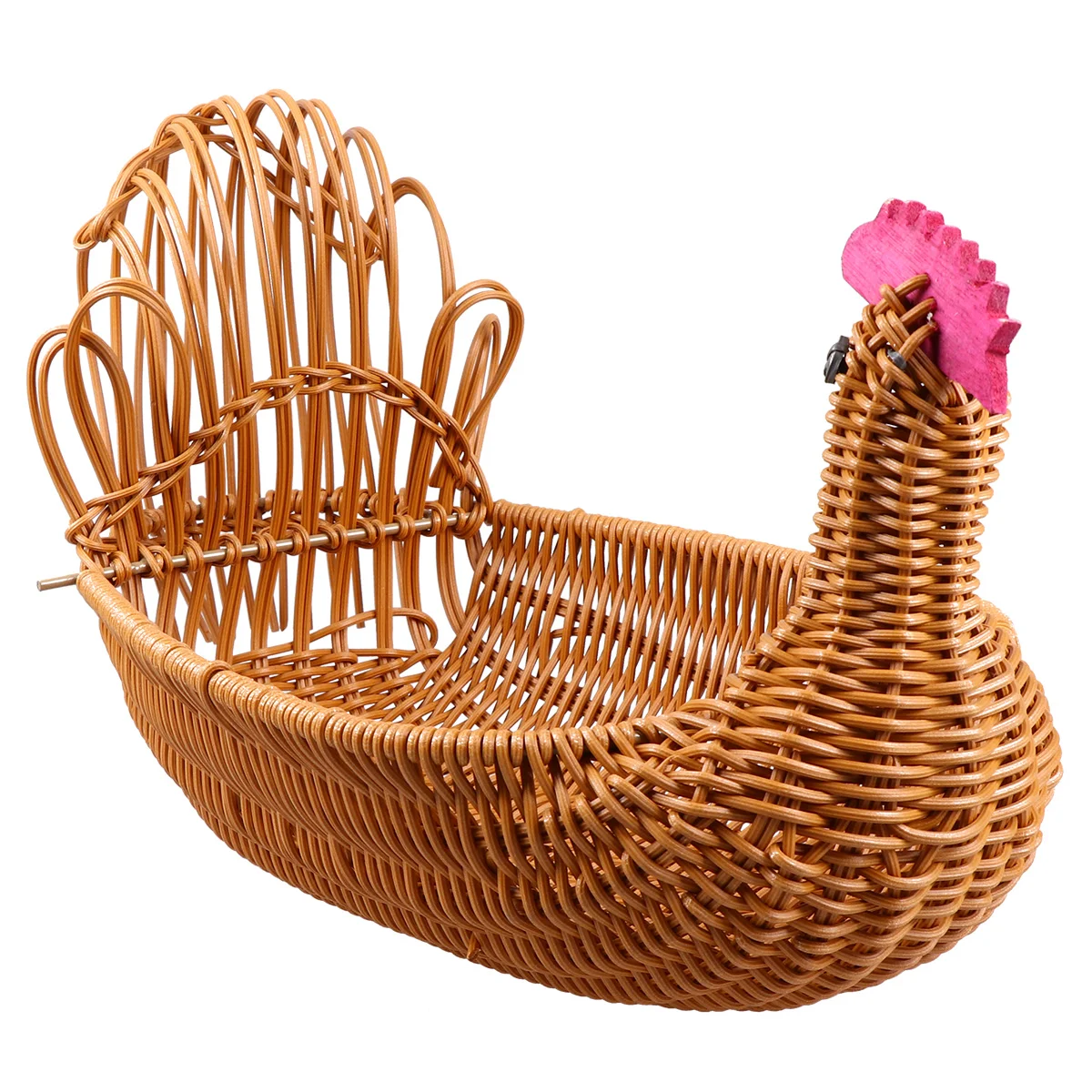 

Storage Basket with Lid Gift Hampers Home Woven Organizer Toy Wooden Bamboo Debris Child