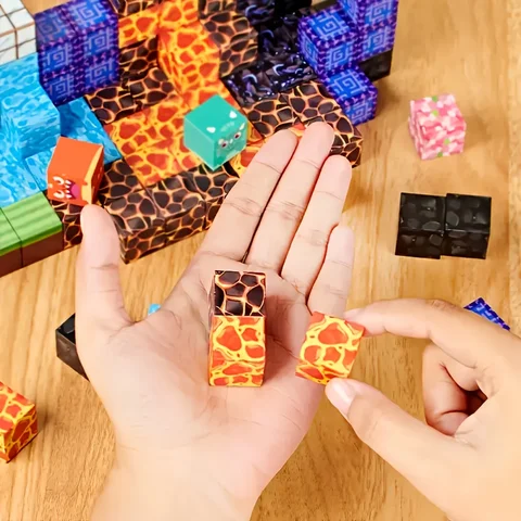 Магнитные строительные блоки Mine World Cube Магнитный набор для детей от 3 лет Модель своими руками для развития мышления и творческих способностей Подарочная кукла наборы лего мир юрского периода купить - №5