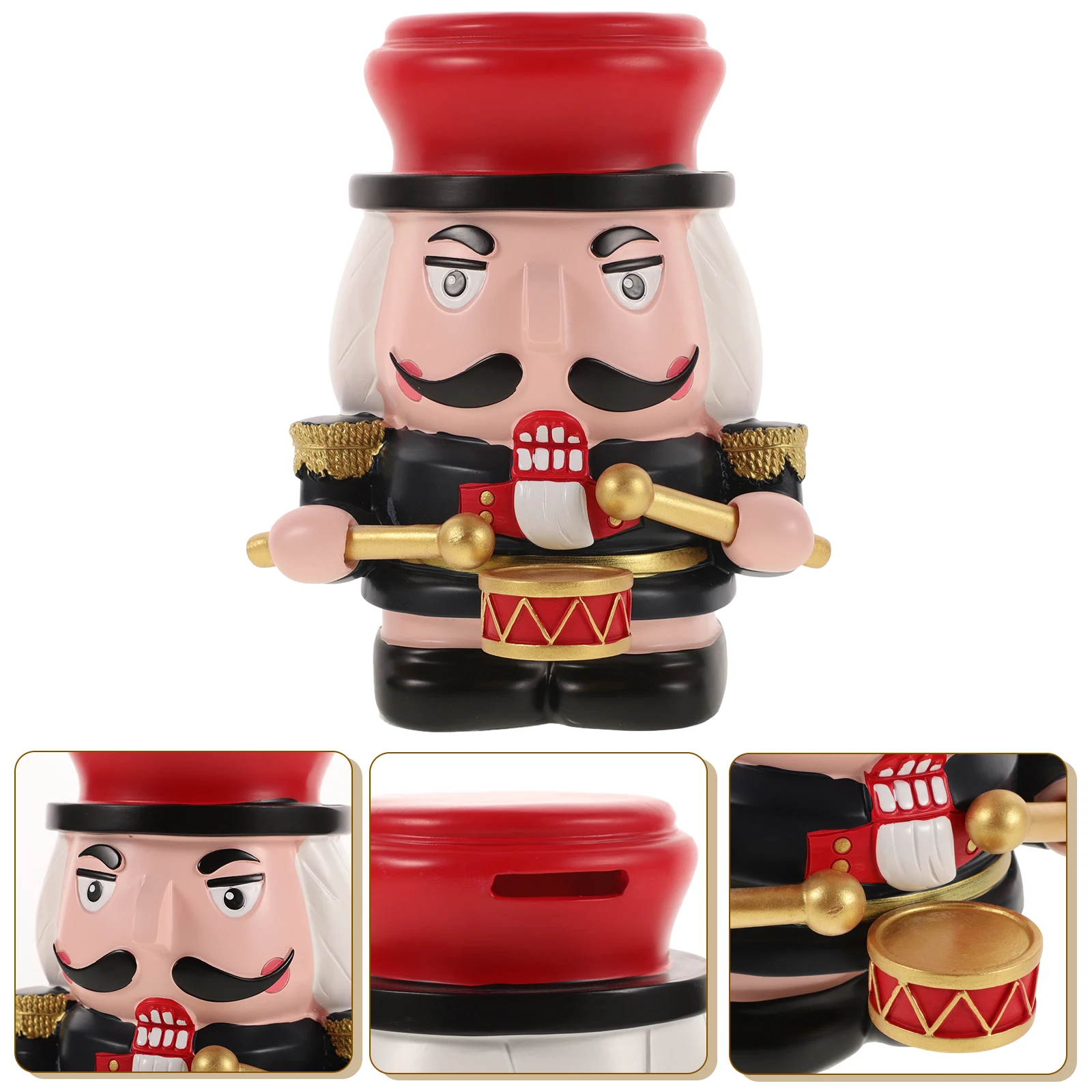 

Nutcracker Piggy Bank Coin Container Fun Boy Holder Adornment Resin Cartoon Creative