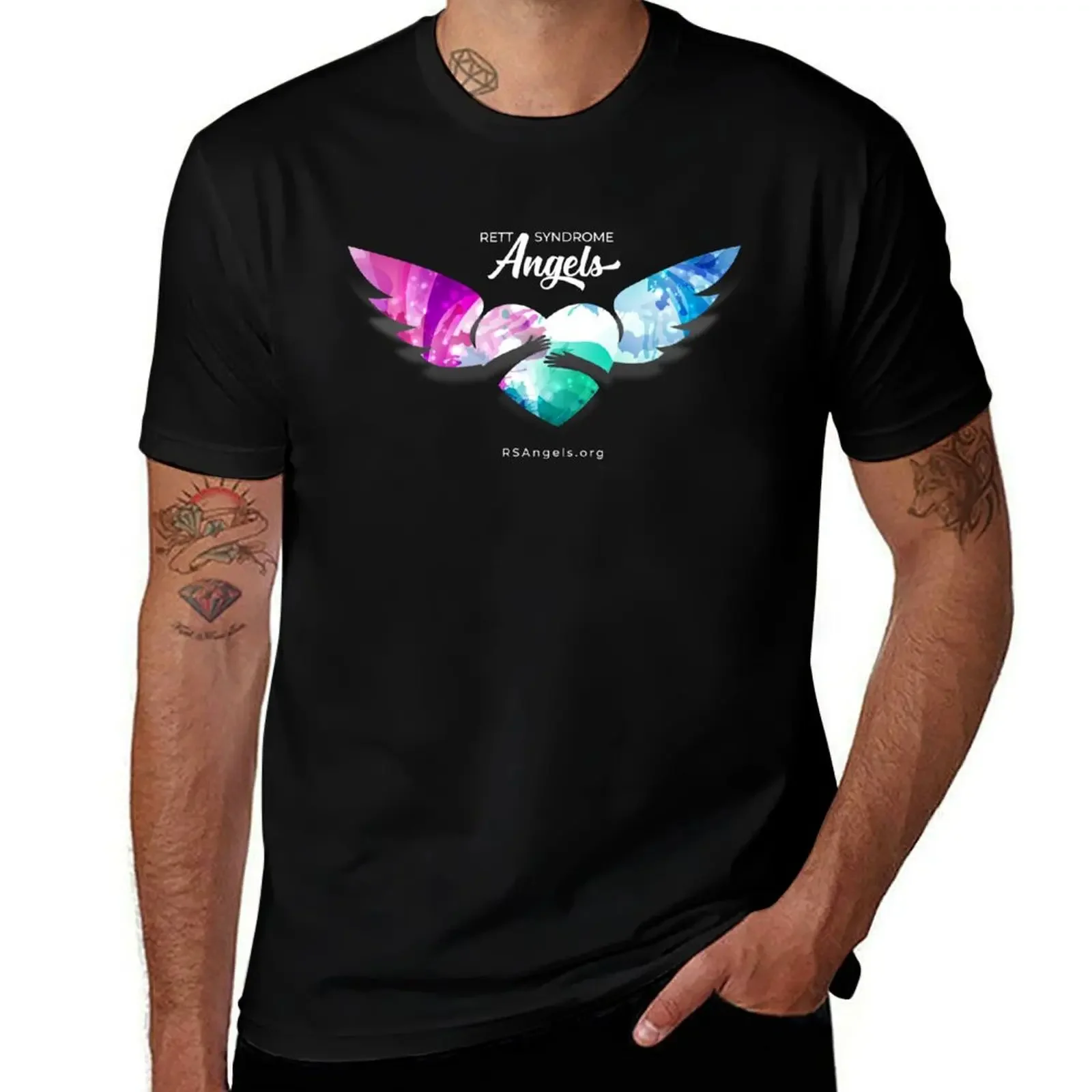 RS Angels Floating Heart T-Shirt tshirts personalised funny shirt cotton cotton t shirt men