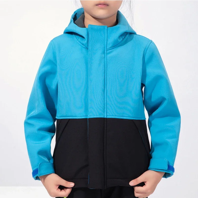 Autumn Children Coat Camping Hiking Boy Girl Windproof Waterproof Outdoor Removed Hood Fleece Trekking Clothes