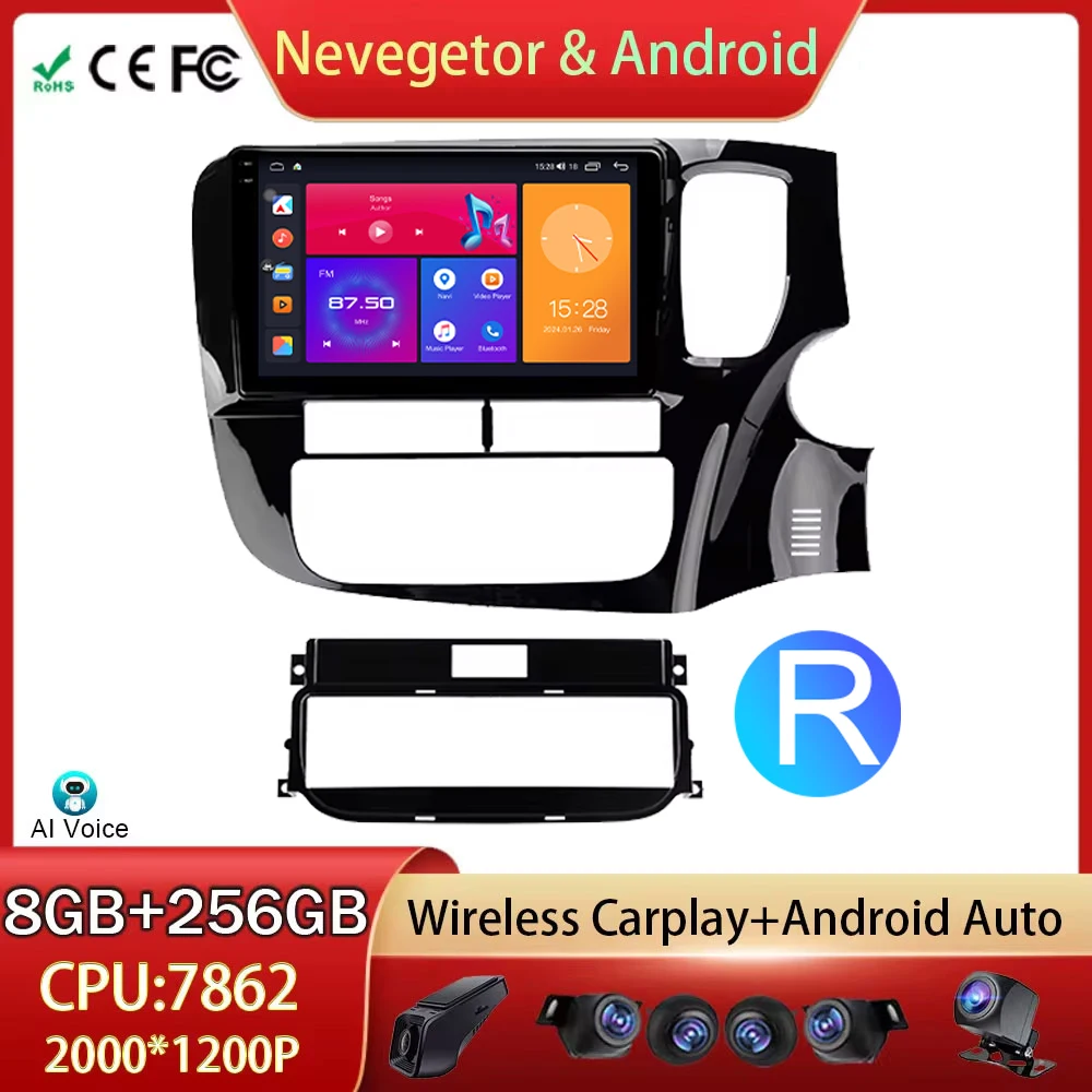 

For Mitsubishi Outlander 3 GF0W GG0W 2012 - 2018 Android Auto Car Radio Head Unit Multimedia Player GPS Navigation No 2din DVD