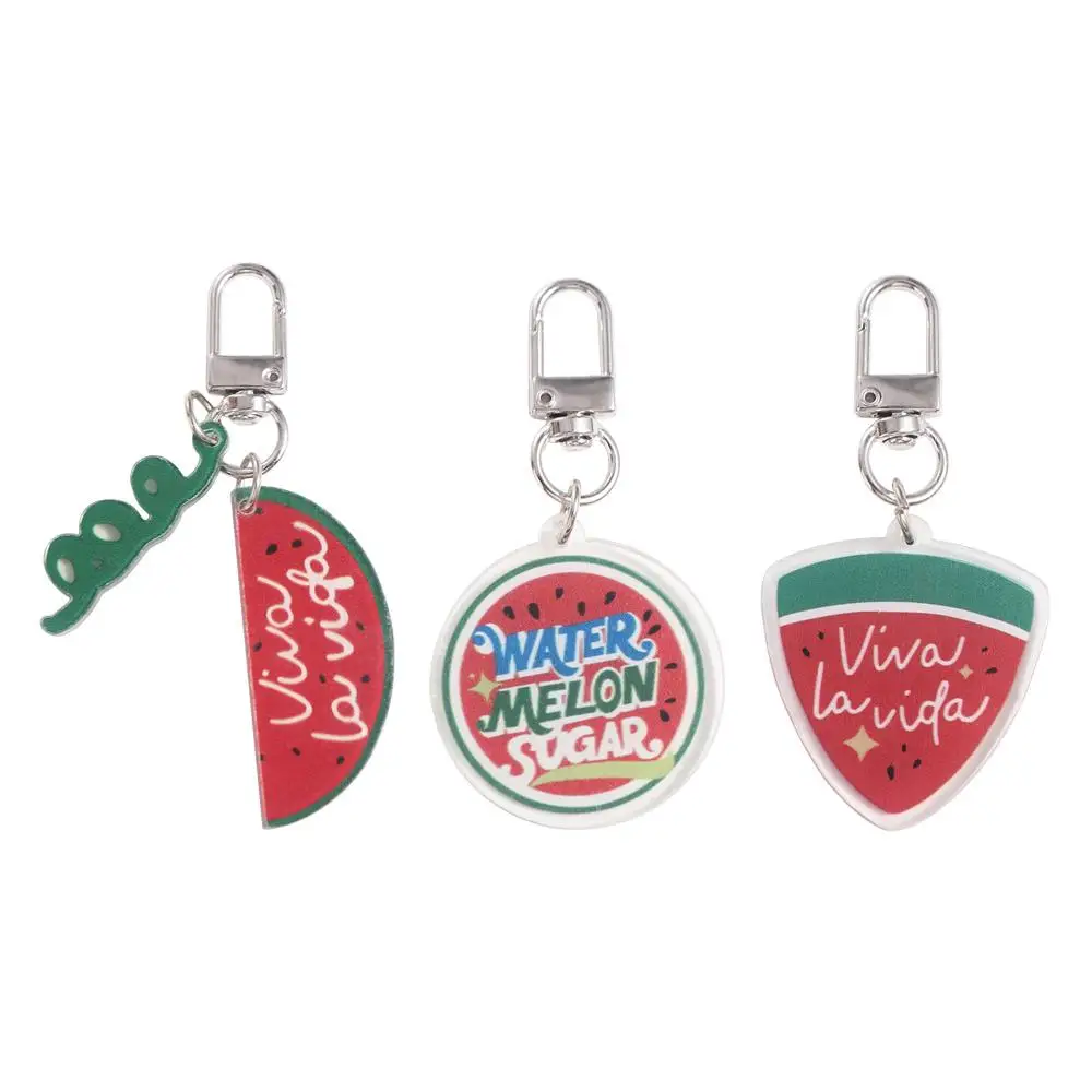 Acrylic Shining Watermelon Keychain Simulation Viva La Vida Acrylic Watermelon Pendant Creative Summer Fruit Car