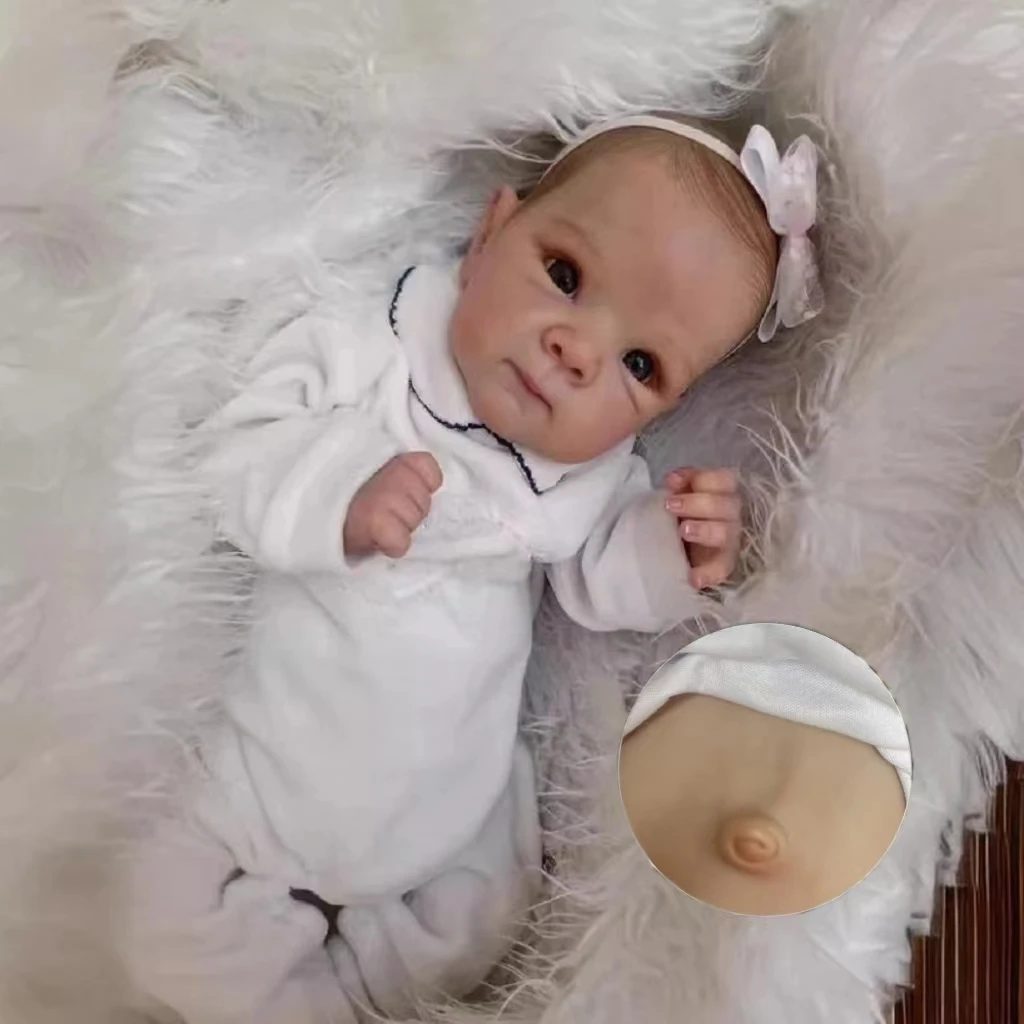 

50cm Cuddly Bettie Reborn Baby Girl With Painted Hair Full Body Silicone Vinyl Doll Soft Touch Feeling Lifelike Bebe Reborn Doll