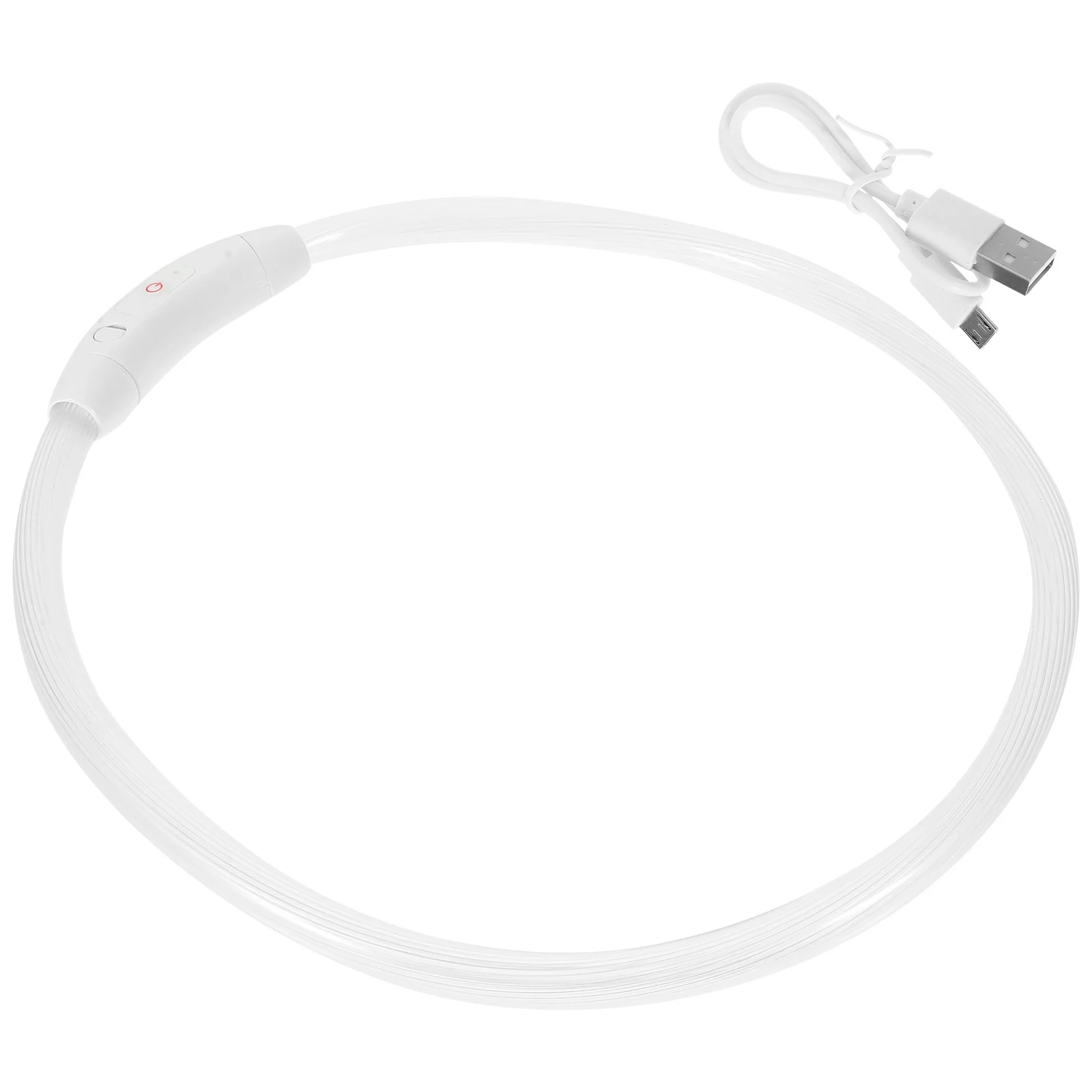 

LED Dog Collar USB Rechargeable Glowing Pet Safety Night Visibility Durable Plastic Bendable Tube Decorative Dog Collar