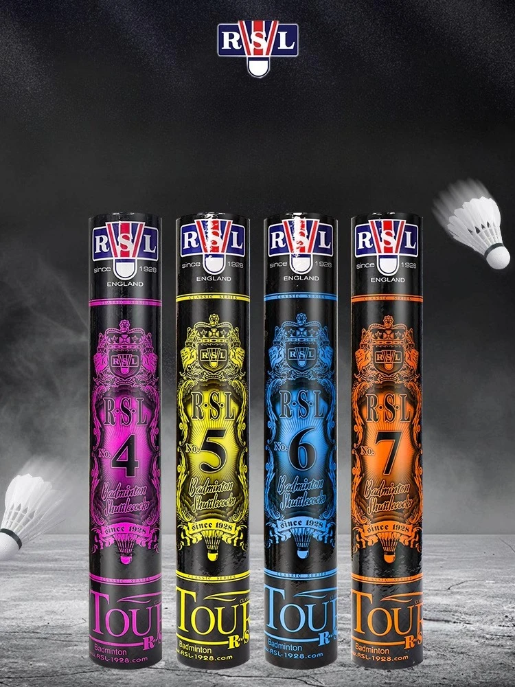 1 tubo RSL4/5/6/7 lanzadera de bádminton nivel de torneo profesional volantes pelotas de bádminton de plumas de ganso