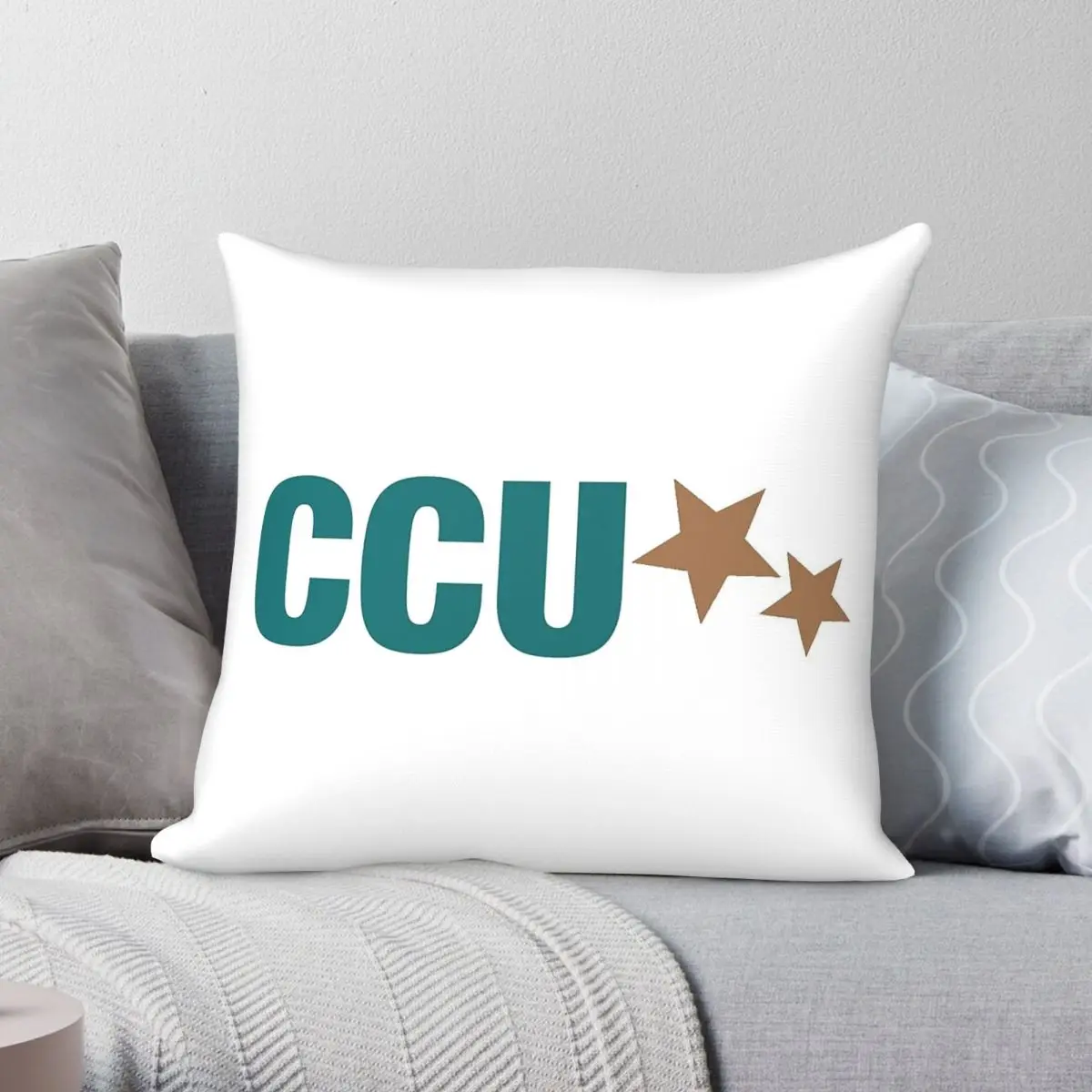 Ccu Coastal Carolina University Square Pillowcase Polyester Linen Velvet Printed Zip Decor Sofa Cushion Cover Wholesale 45x45
