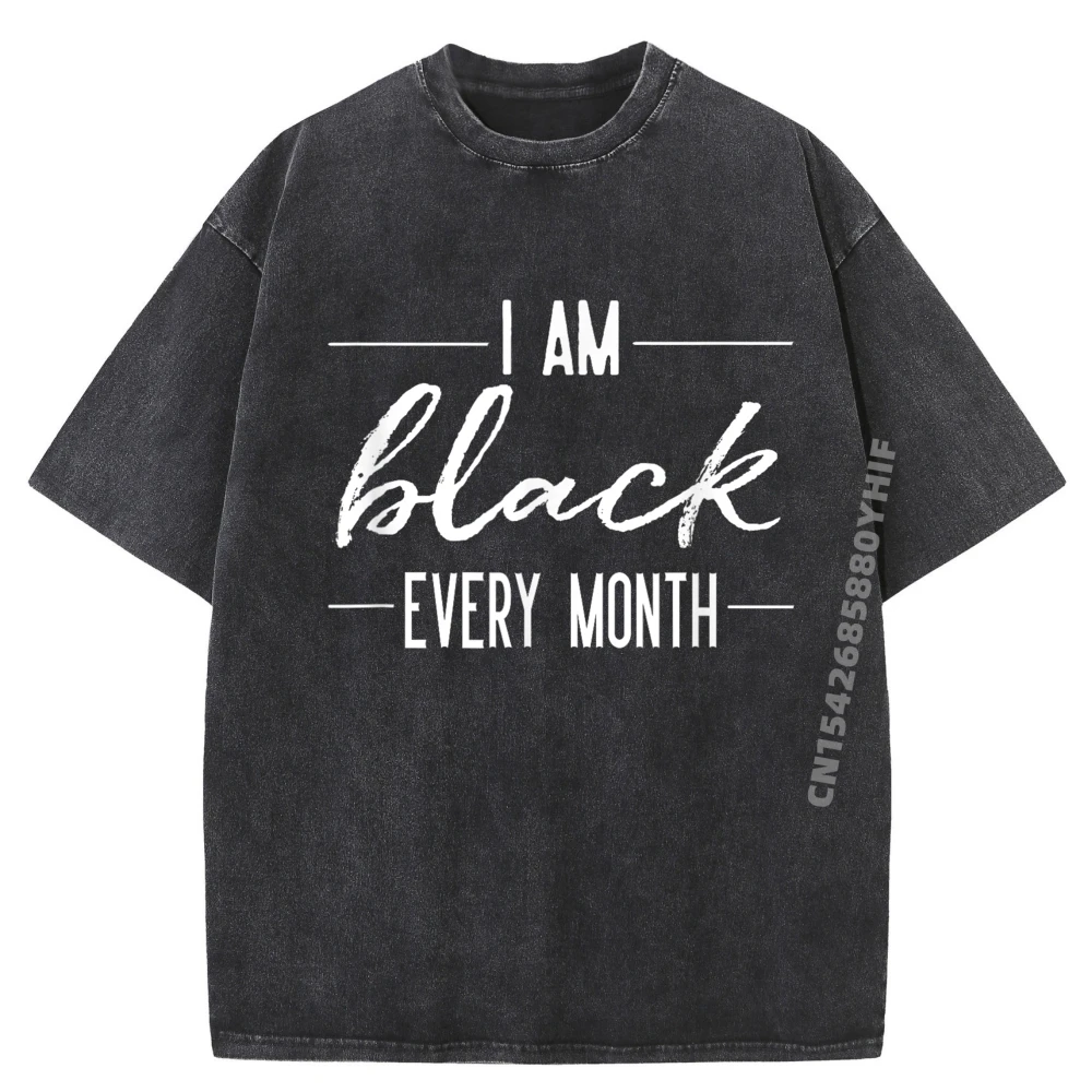 

Im Black Every Month Pride Graphic T Shirts Men Oversized Sale Tee Shirt Mens Streetwear Washed Clothes