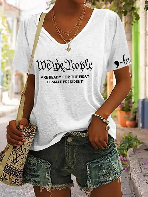 Women's Comma La Printed V-Neck T-Shirt