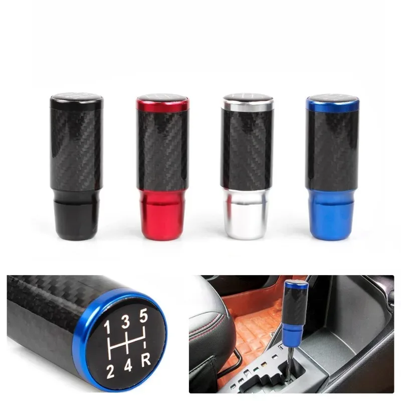 

Universal Cars 9cm Aluminum Gear Shift Knob with Carbon Fiber Pattern for 6 Speed Manual Interior Styling Upgrade Accessories